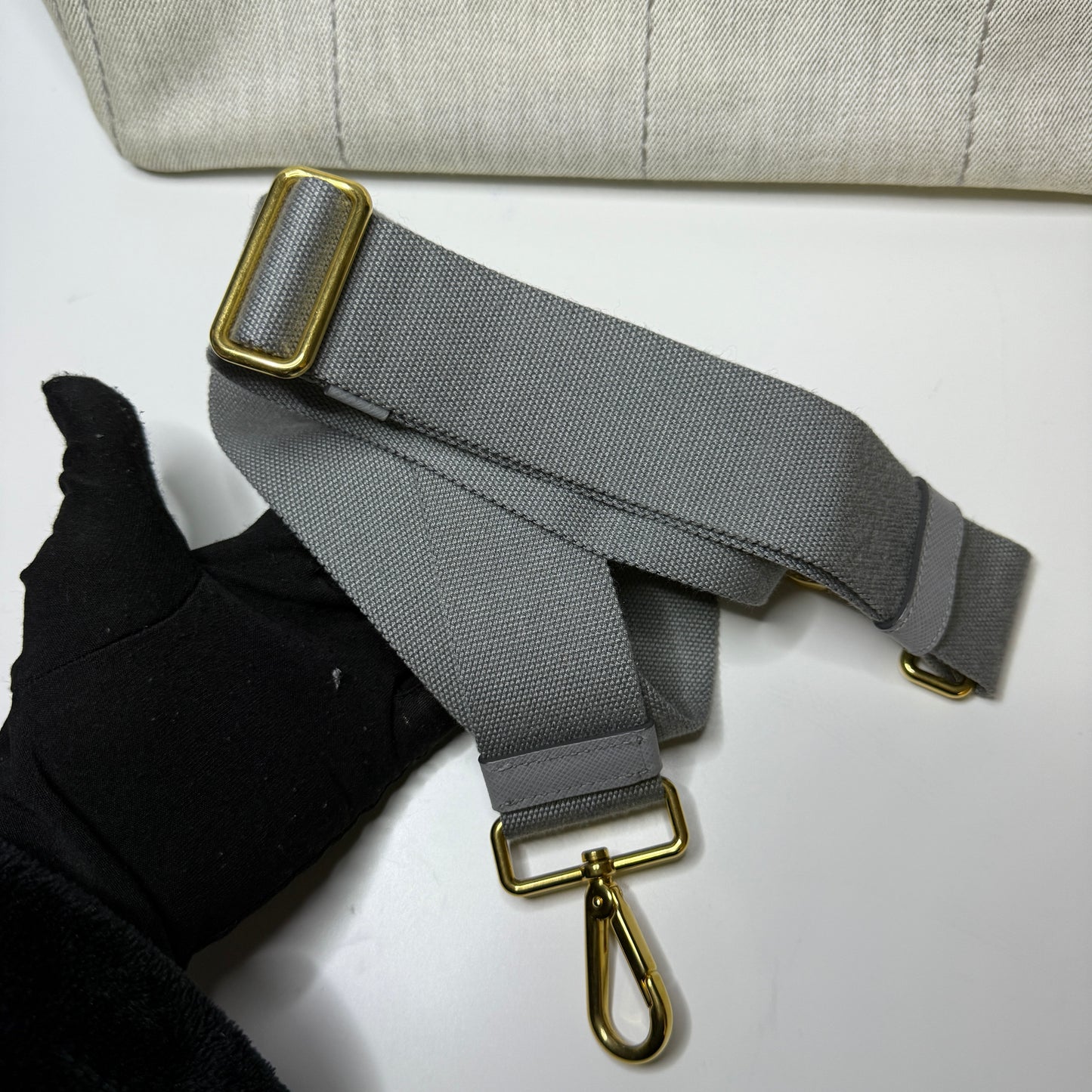 Prada Canapa Gray Denim, Large