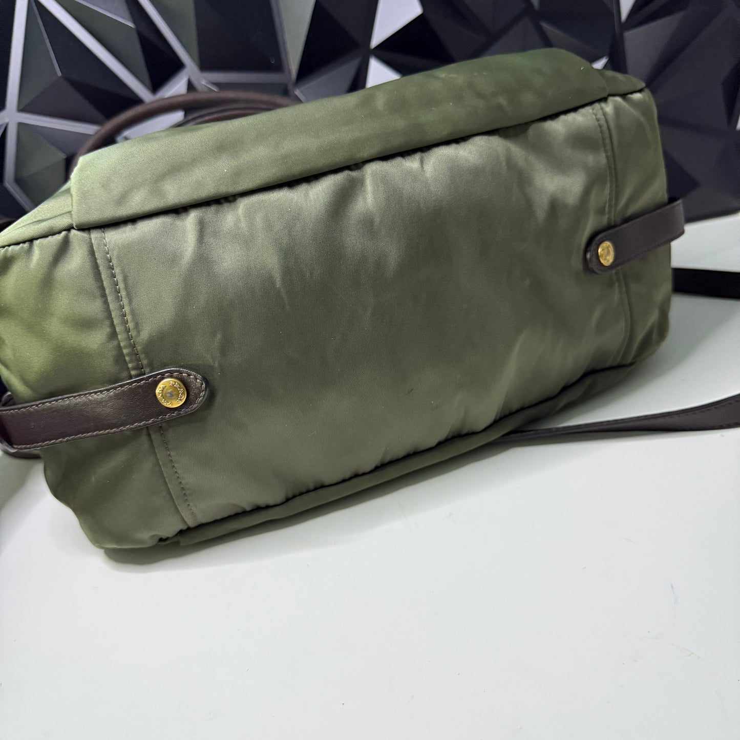 Prada Nylon Jacquard, Fumo 2-way Bag