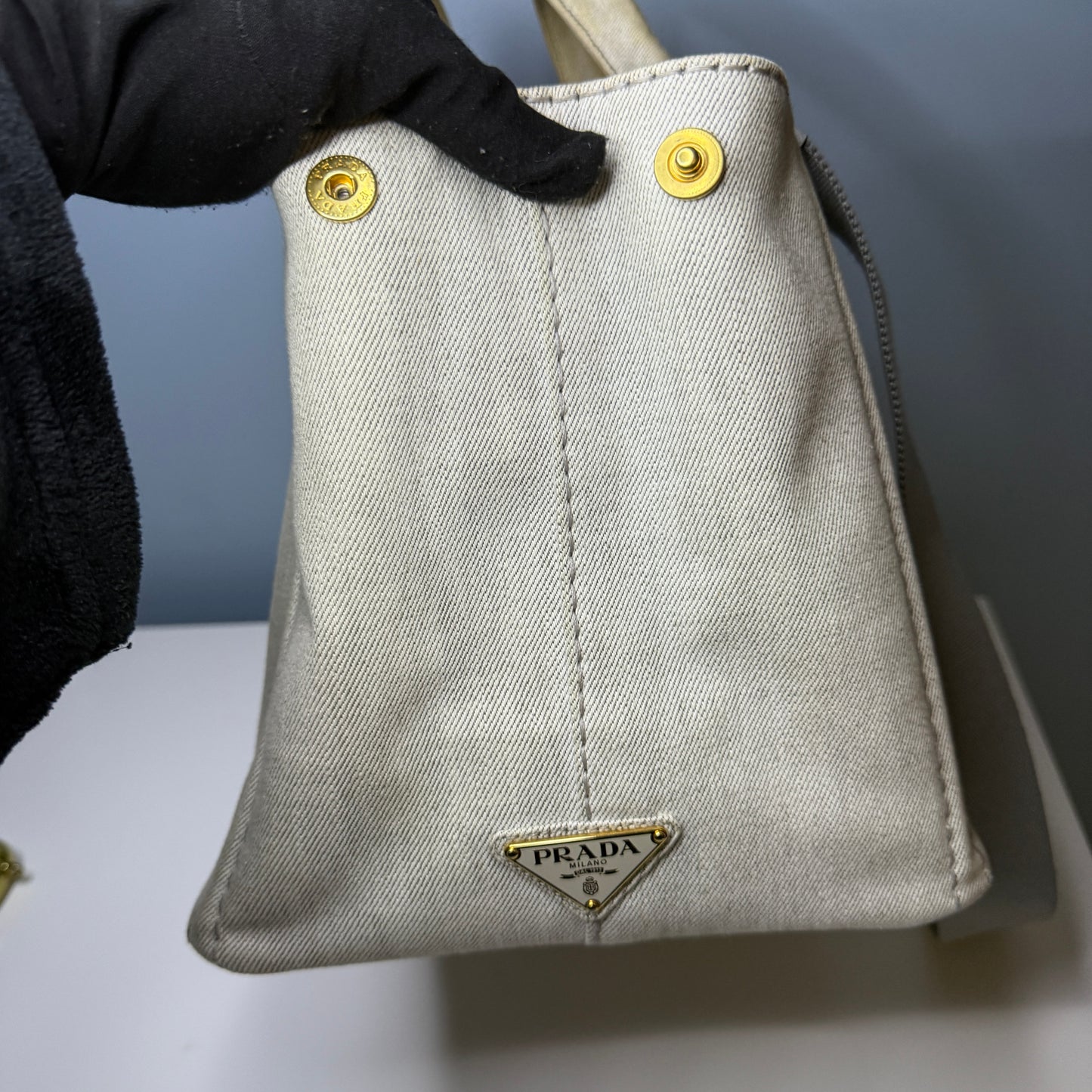 Prada Canapa Gray Denim, Large