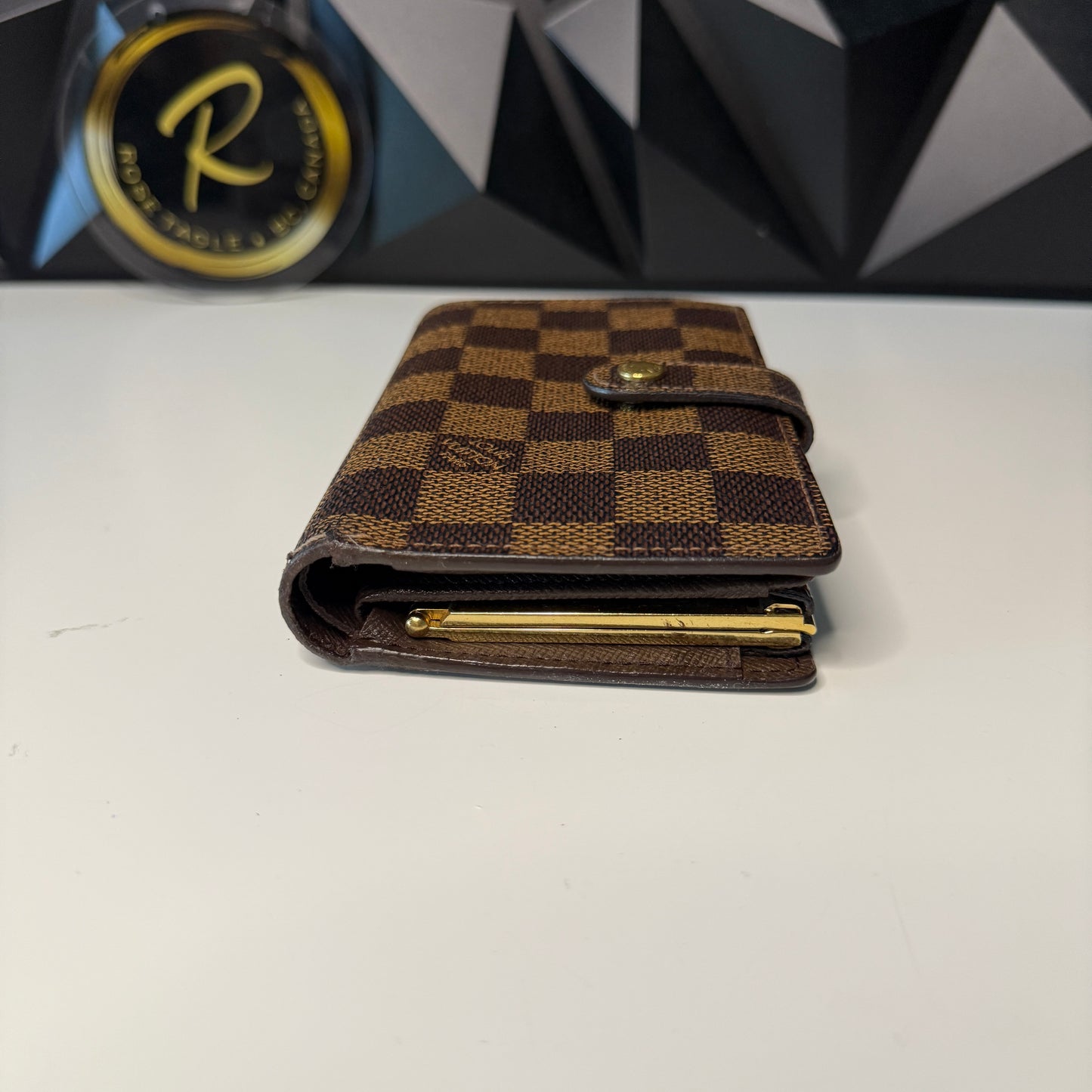 Louis Vuitton Damier Ebene Kisslock Wallet