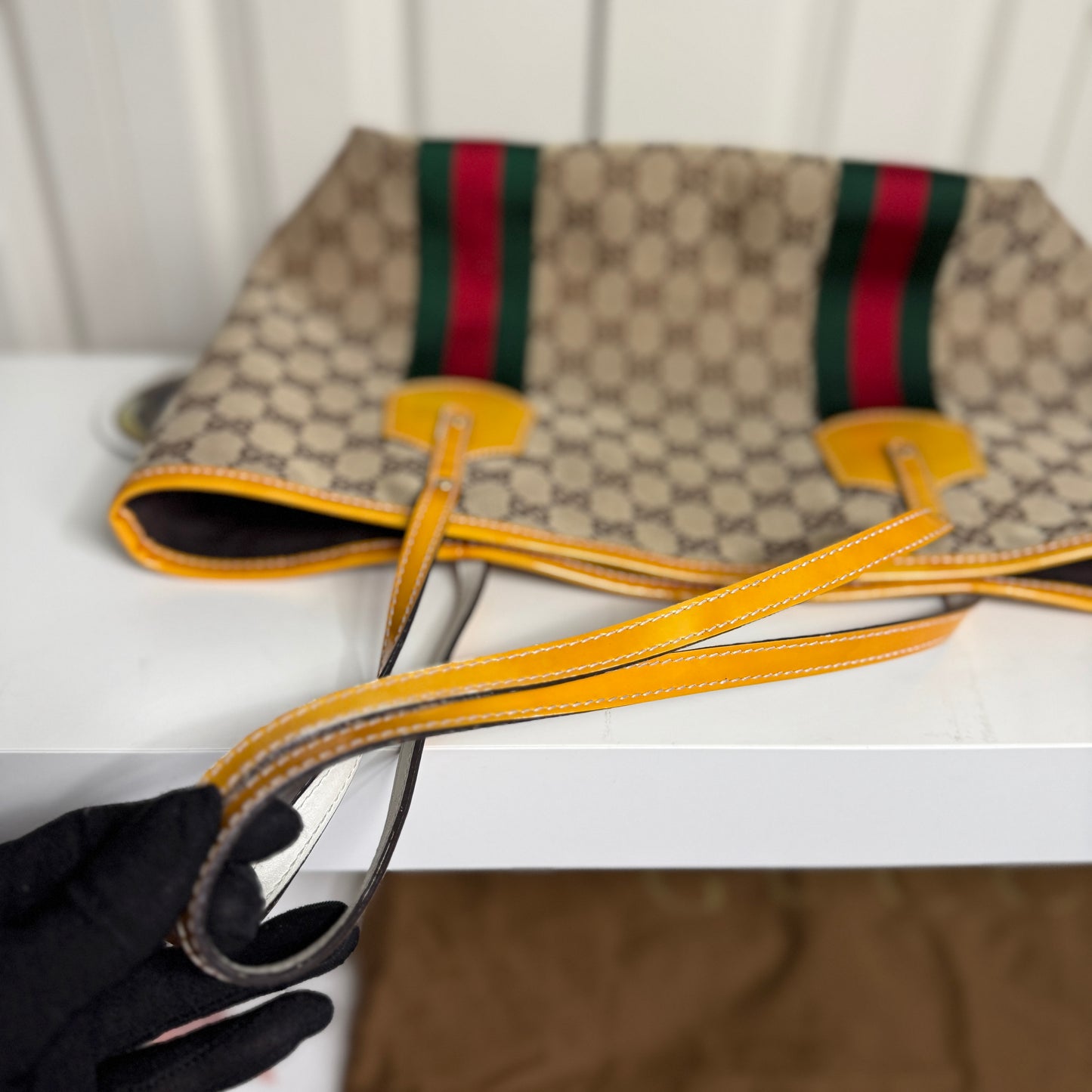 Gucci Sherry Line Canvas Tote Bag, Small