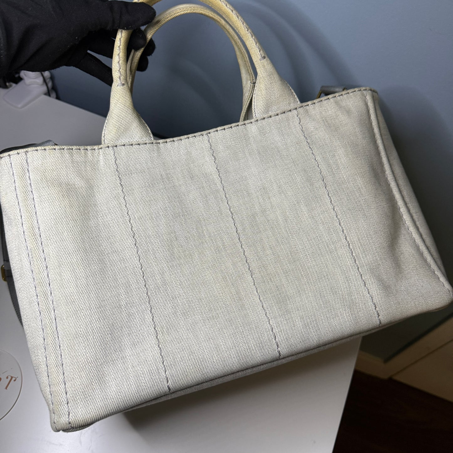 Prada Canapa Gray Denim, Large