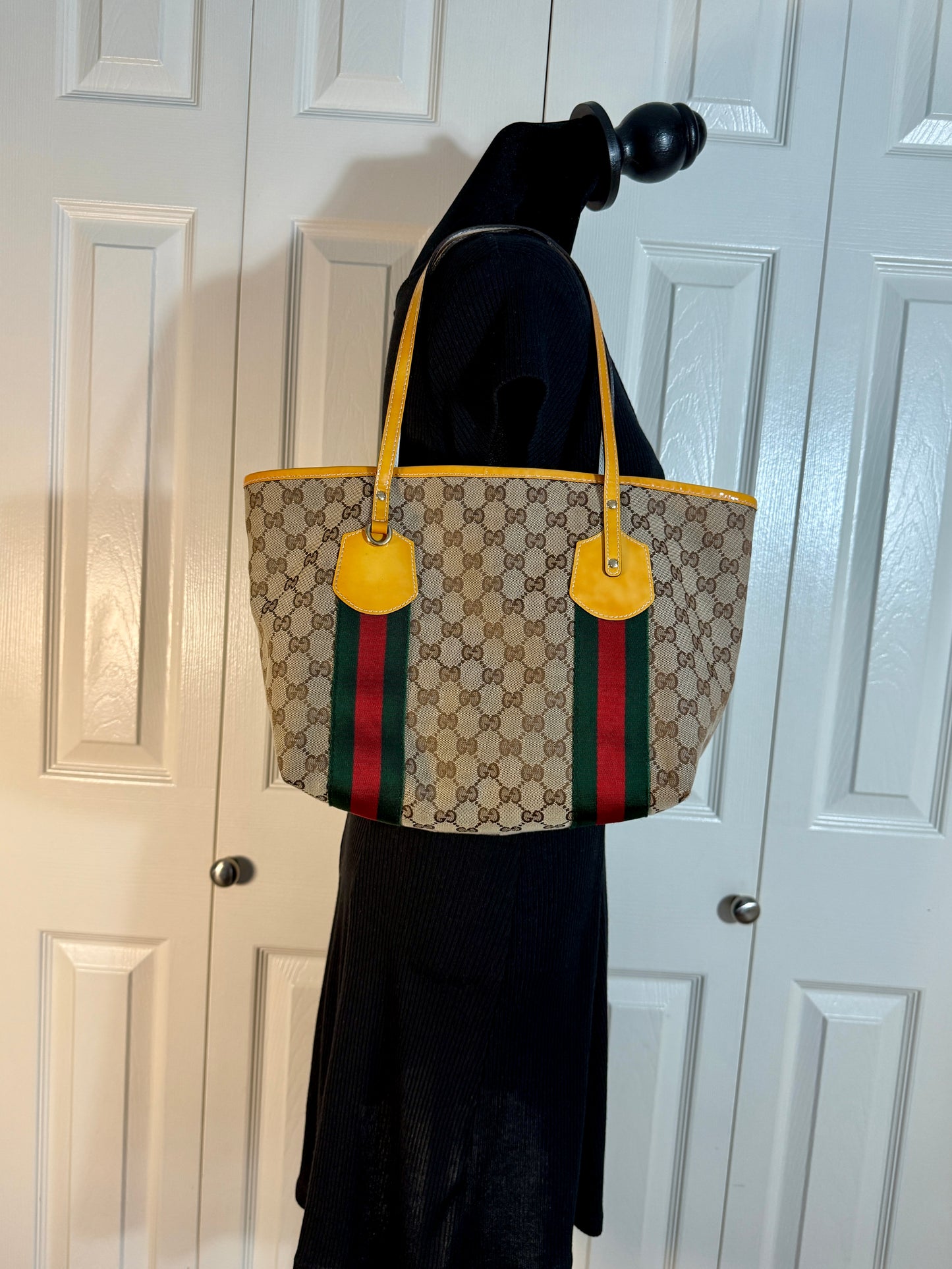 Gucci Sherry Line Canvas Tote Bag, Small