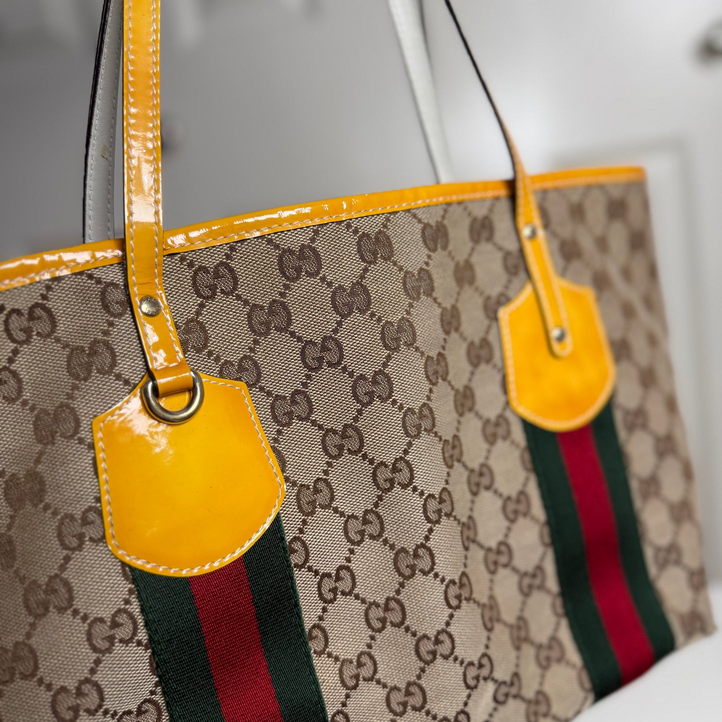 Gucci Sherry Line Canvas Tote Bag, Small