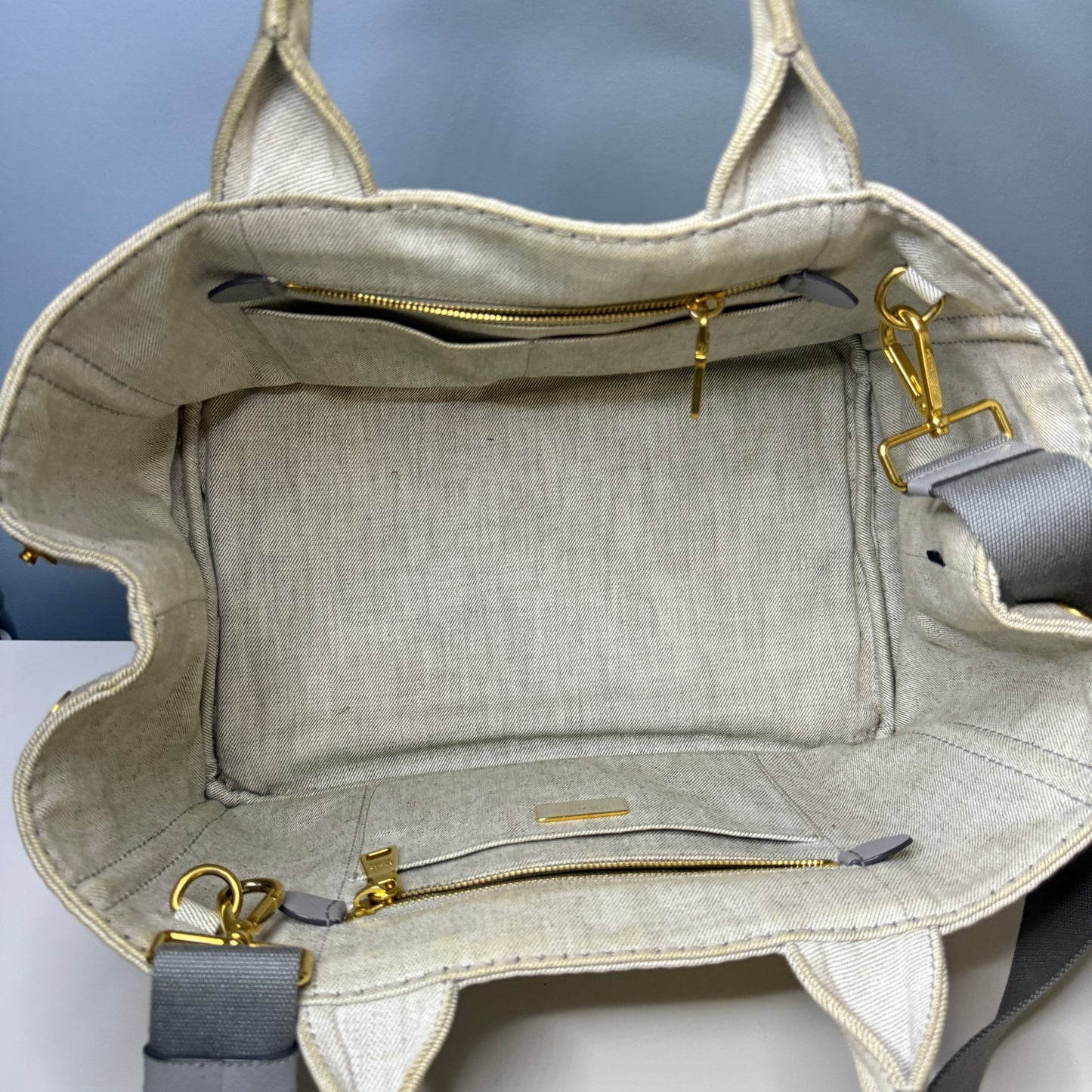 Prada Canapa Gray Denim, Large