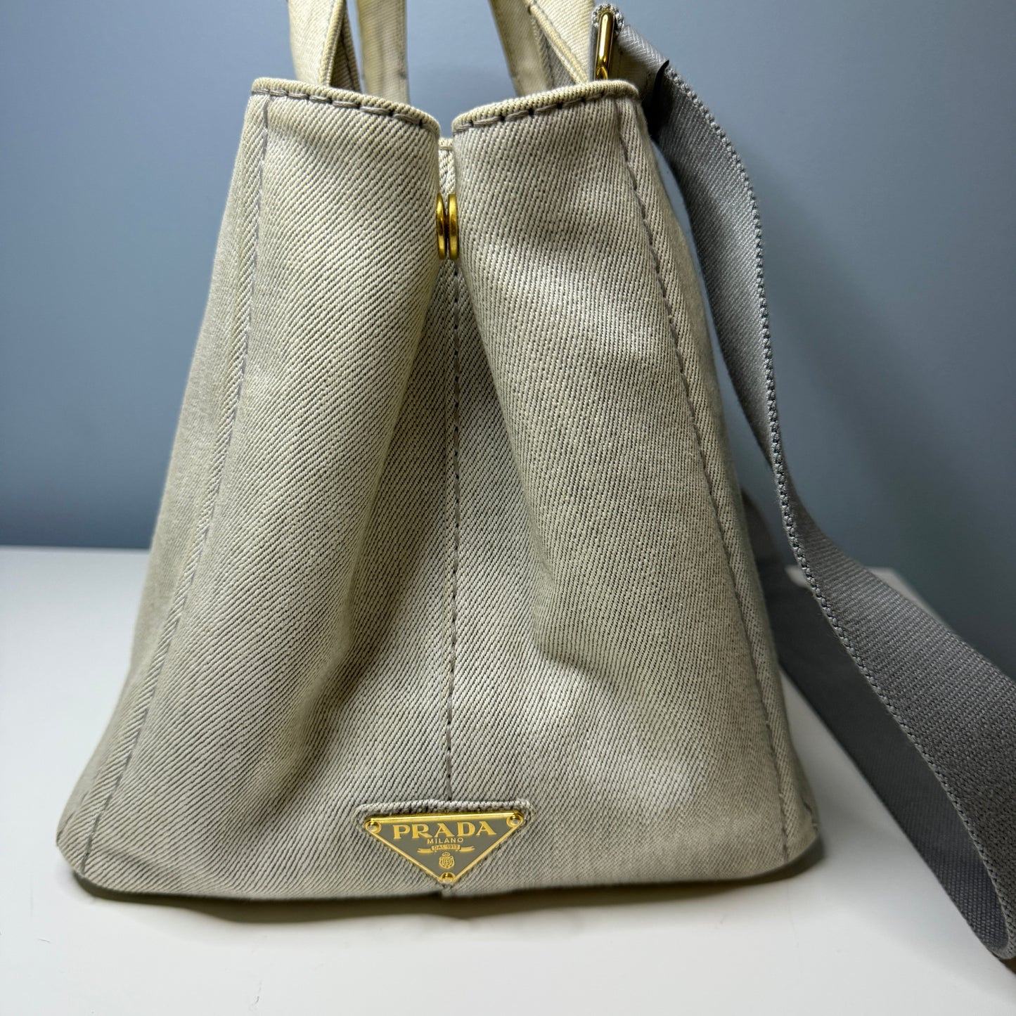 Prada Canapa Gray Denim, Large