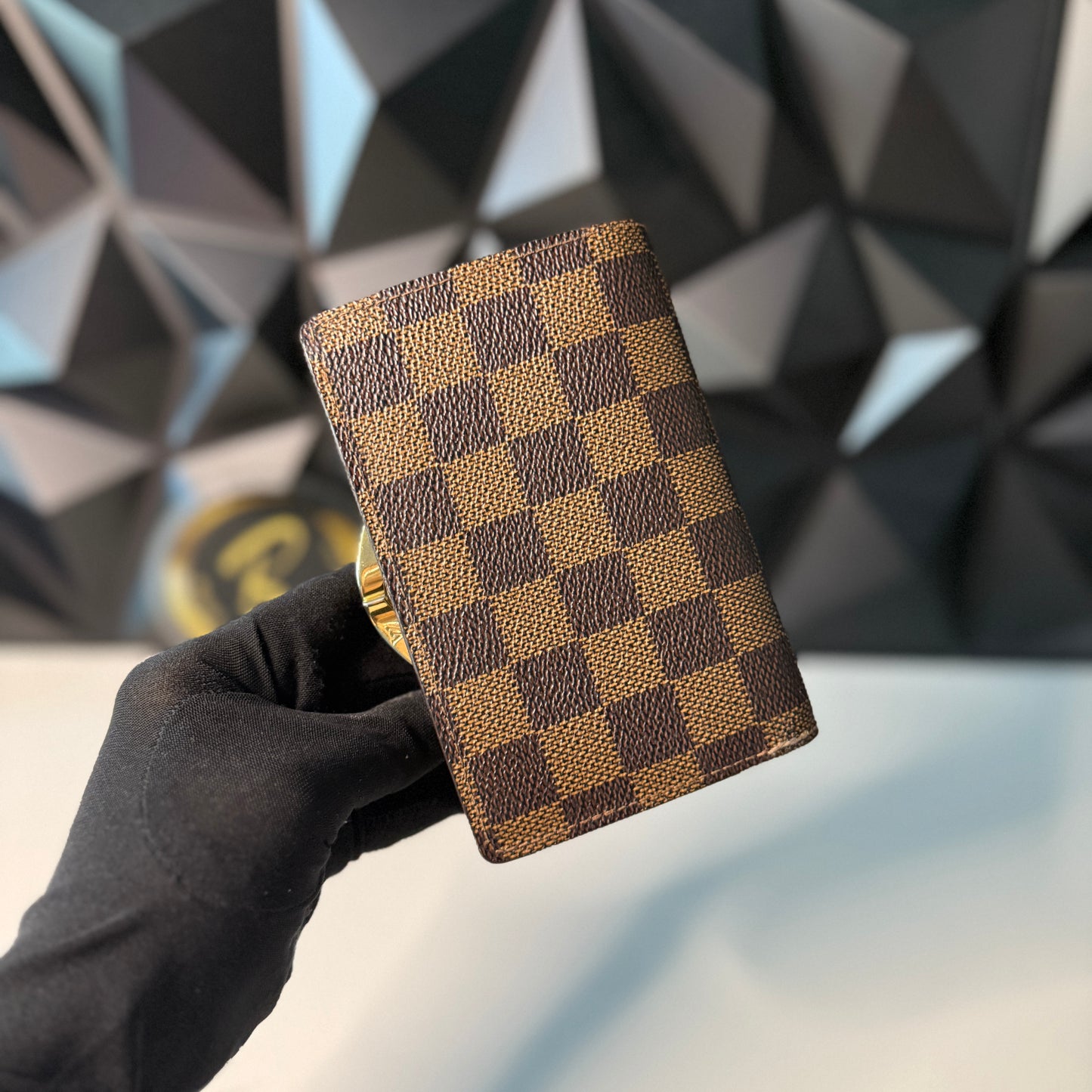 Louis Vuitton Damier Ebene Kisslock Wallet