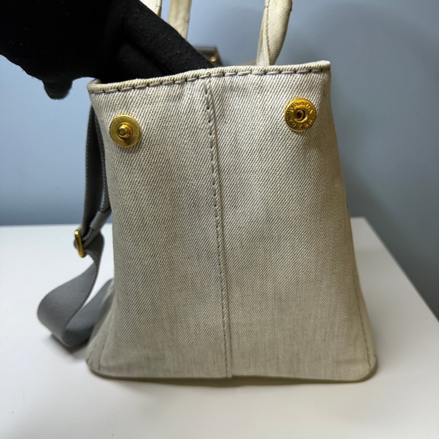 Prada Canapa Gray Denim, Large