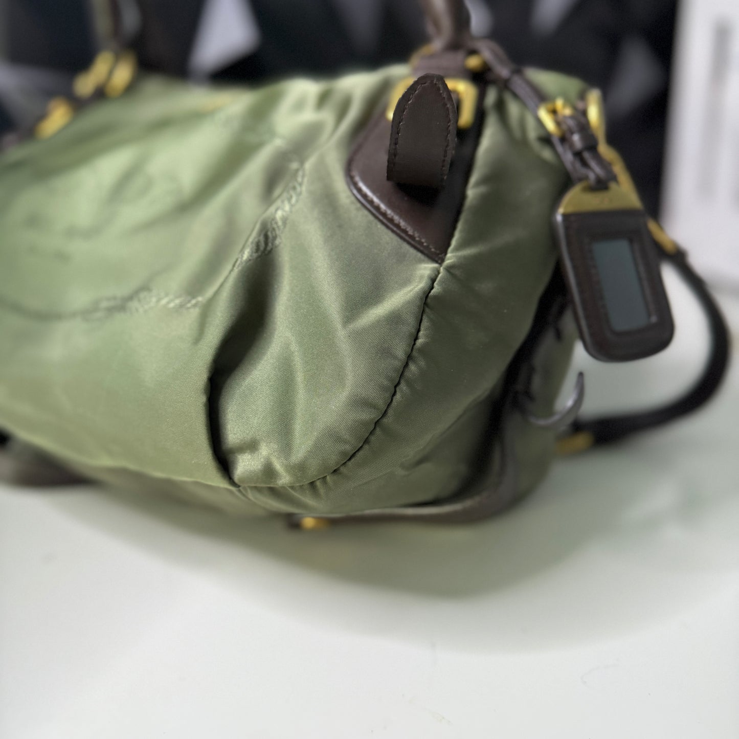Prada Nylon Jacquard, Fumo 2-way Bag