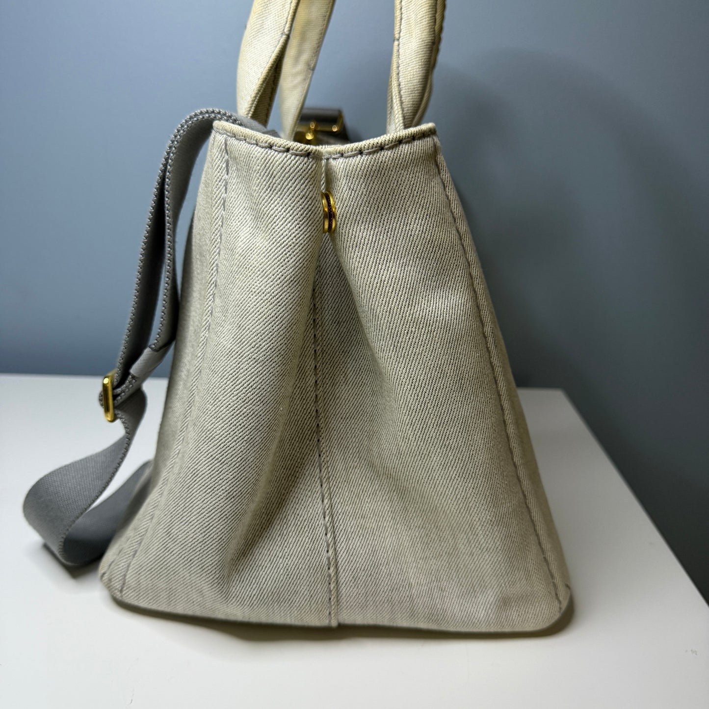 Prada Canapa Gray Denim, Large