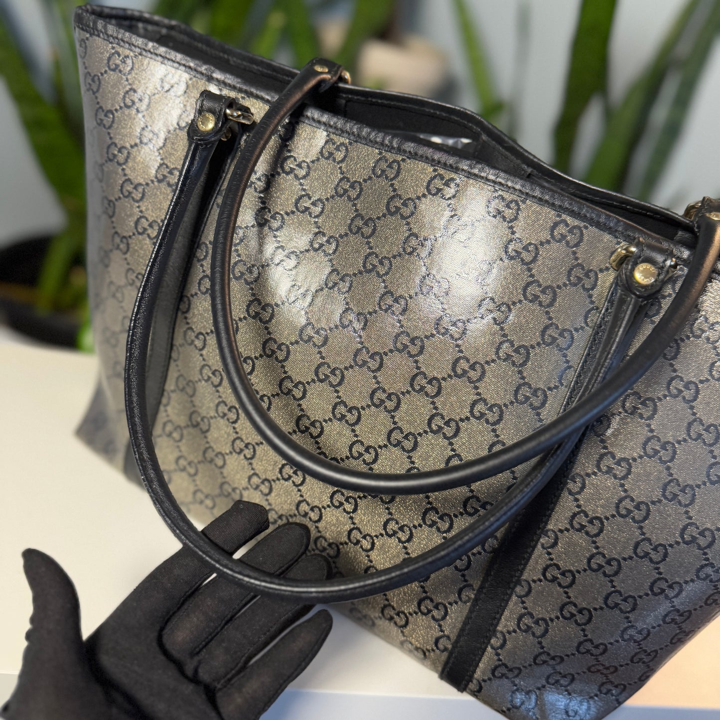Gucci Crystal & Black Tote