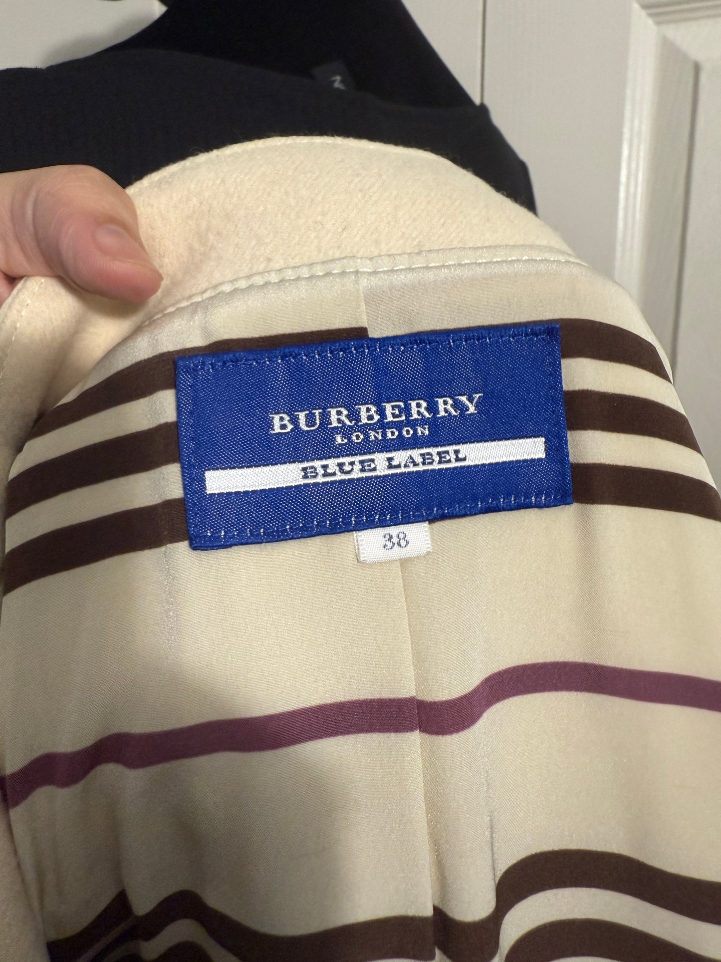 Burberry Blue Label Wool Trench Coat with Hoodie