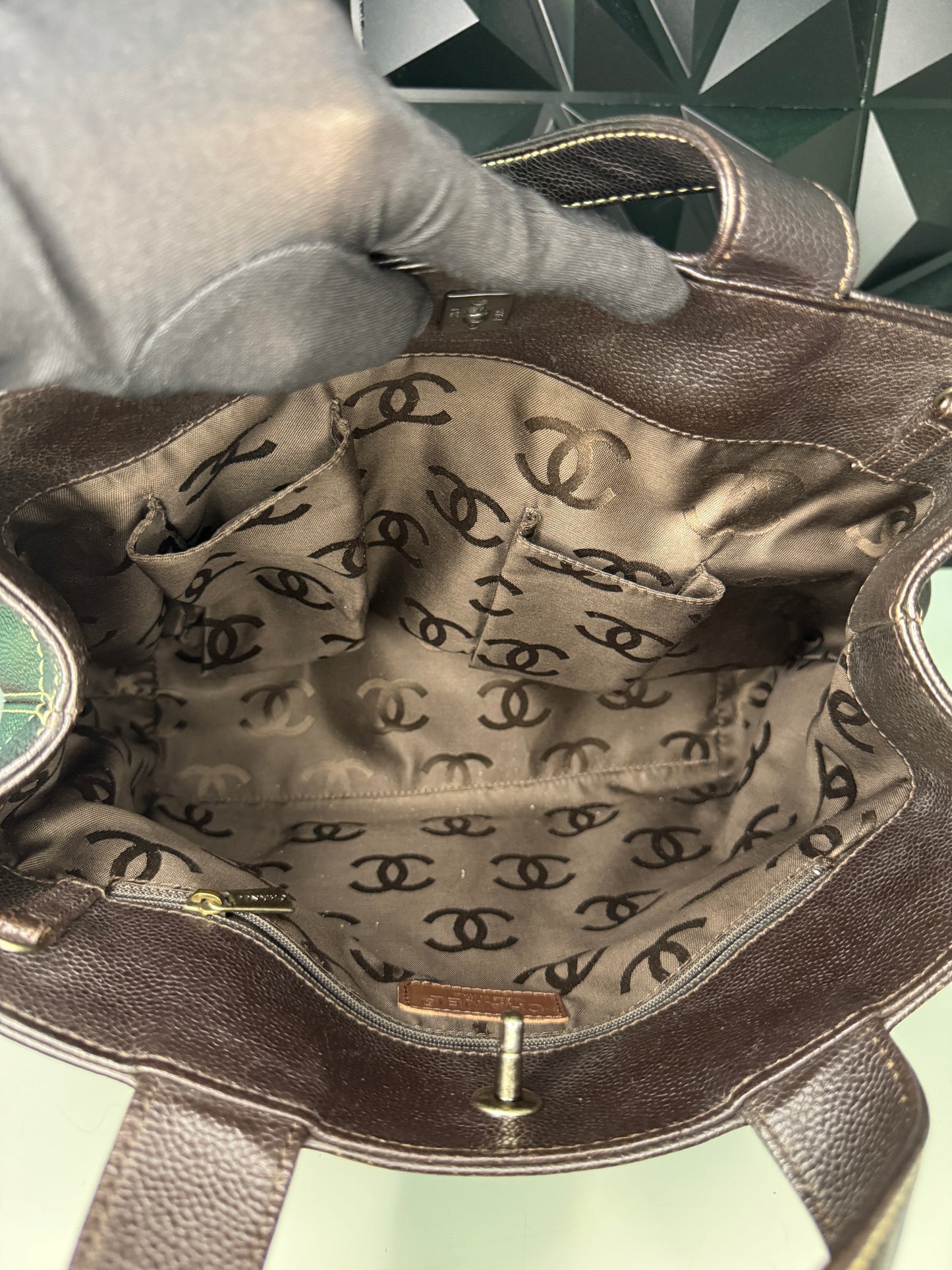 Chanel Caviar Leather 2-way Tote