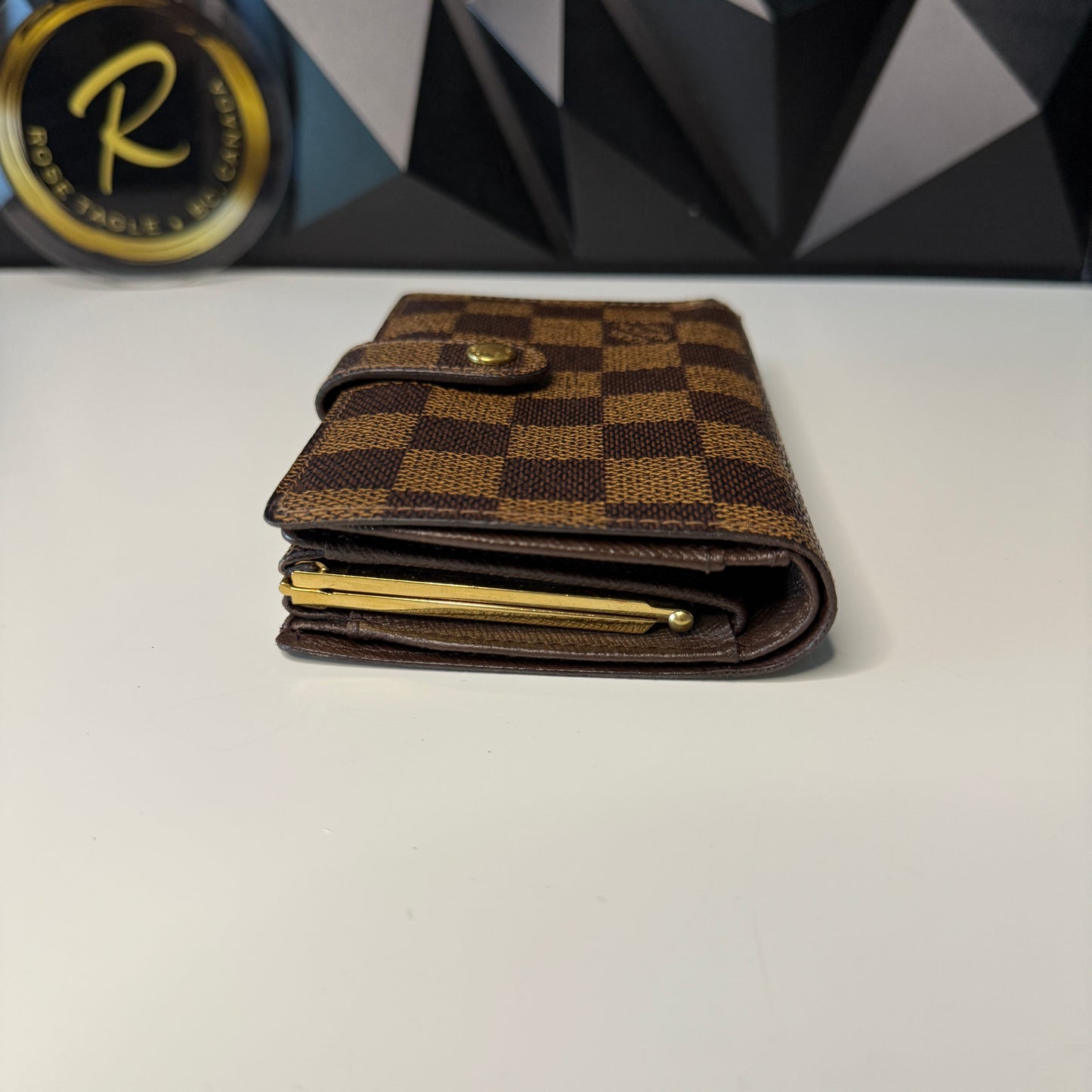 Louis Vuitton Damier Ebene Kisslock Wallet
