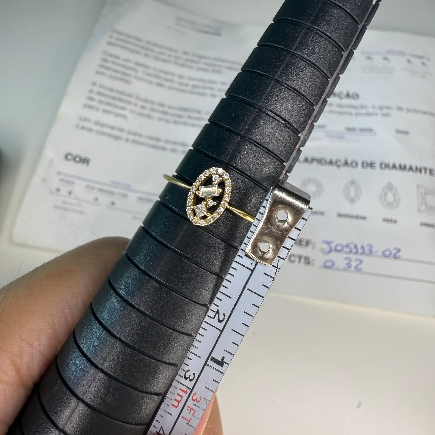 Original Aristocrazy Solid 18K Yellow Gold Ring with 0.32 cts Natural Diamonds