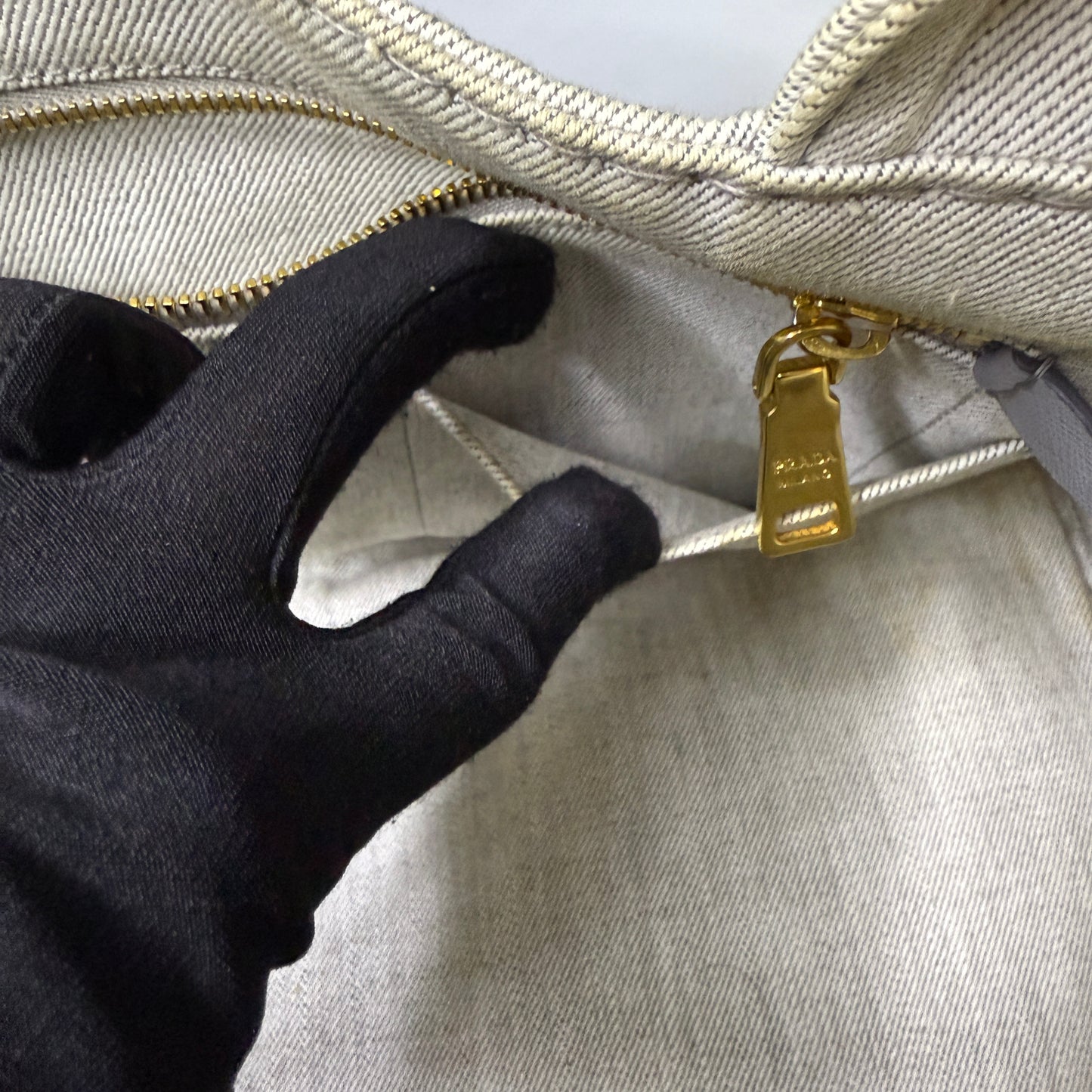 Prada Canapa Gray Denim, Large