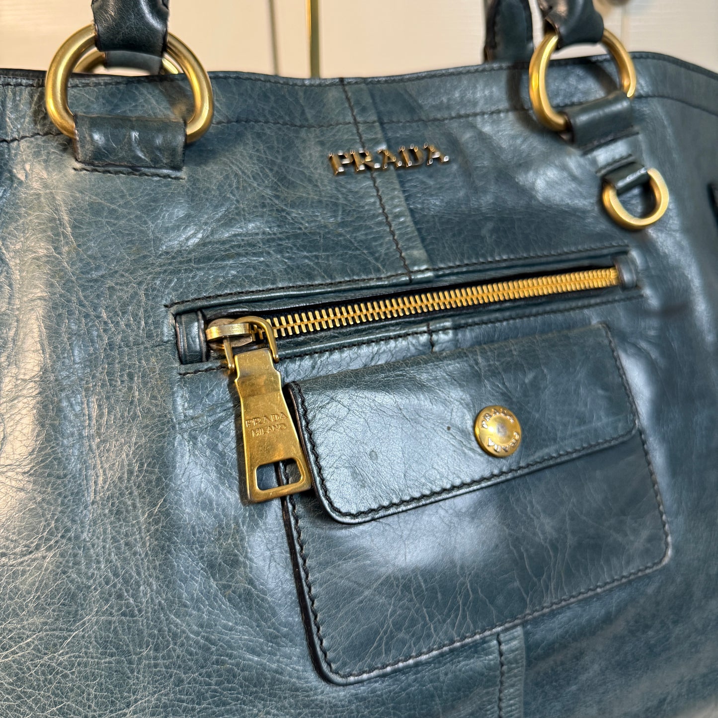 Prada Vitello Shine Leather Tote