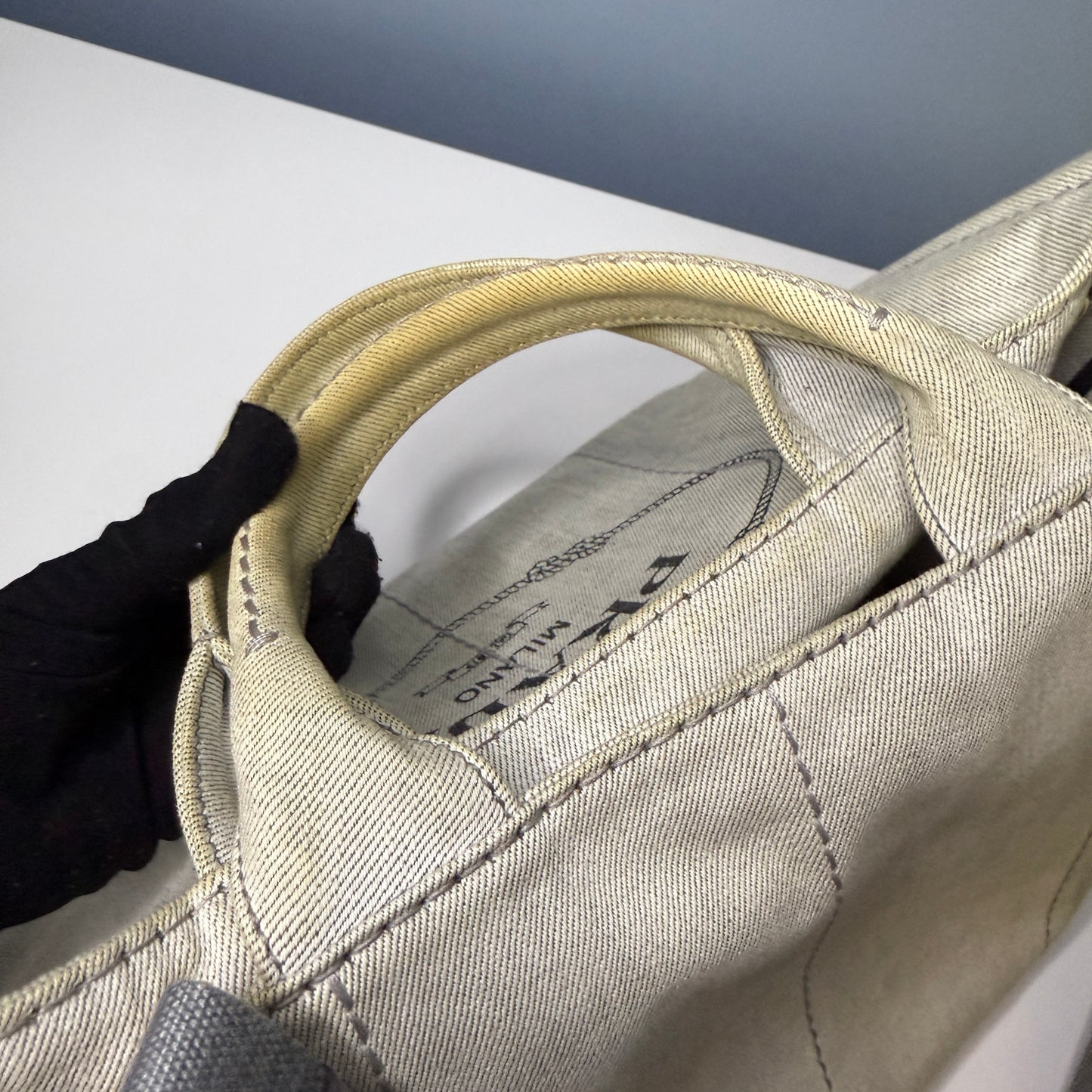 Prada Canapa Gray Denim, Large