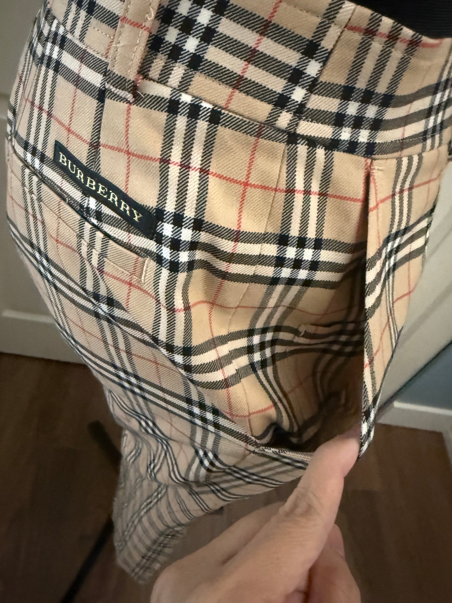 Burberry Gold Plaid Pants
