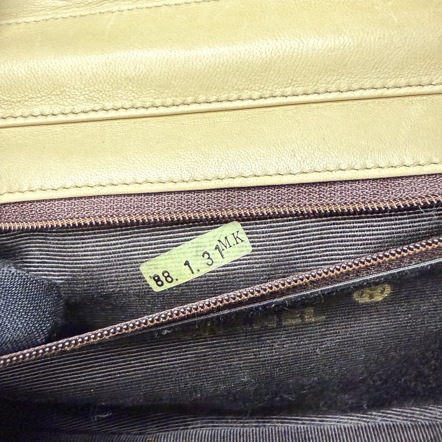 Lambskin Half Moon Flap, Beige, GHW