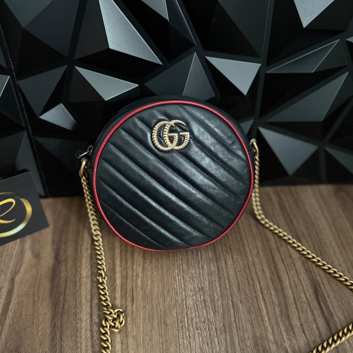 Gucci Marmont Mini Round Shoulder Bag (Matelassé leather)