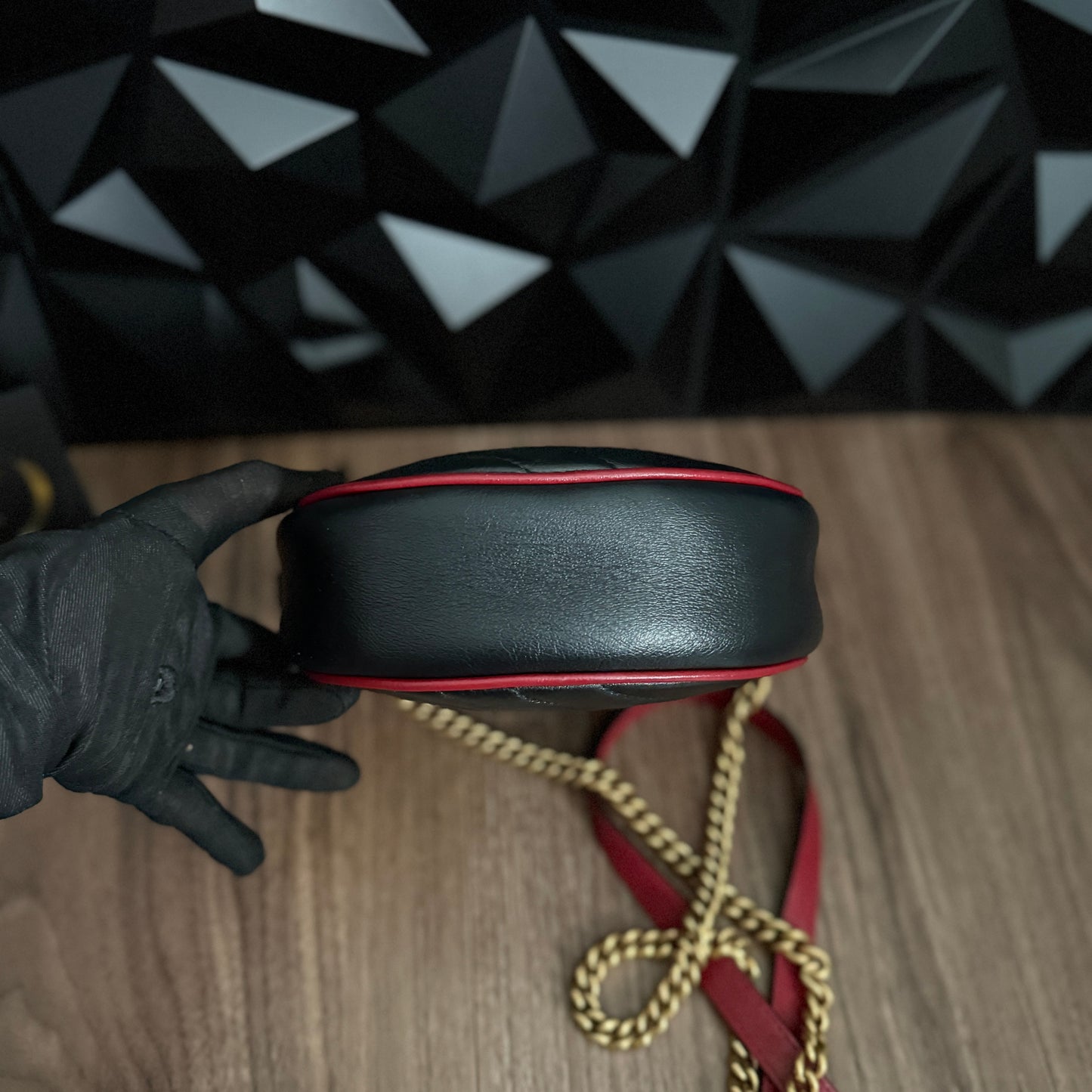 Gucci Marmont Mini Round Shoulder Bag (Matelassé leather)