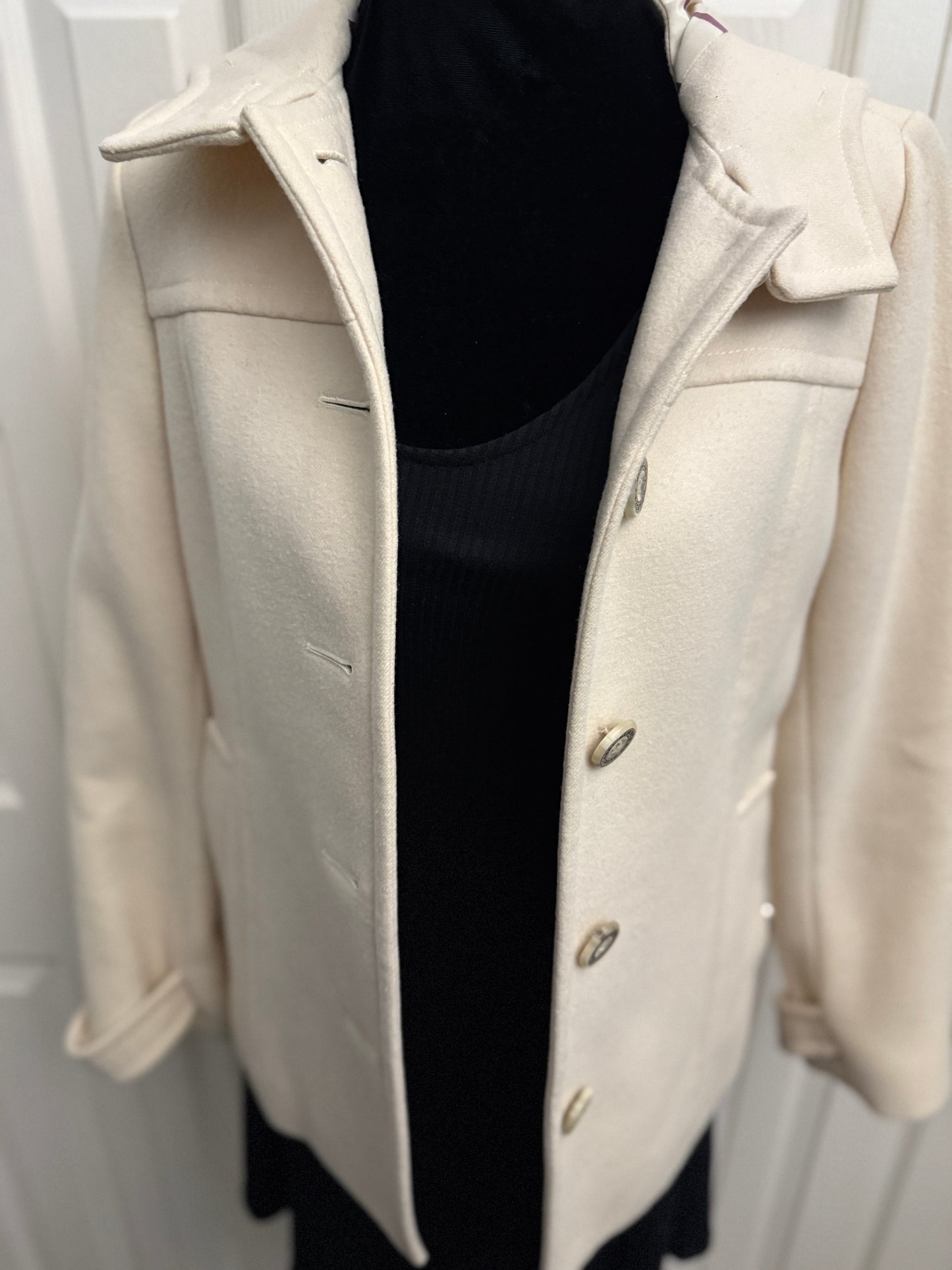 Burberry Blue Label Wool Trench Coat with Hoodie