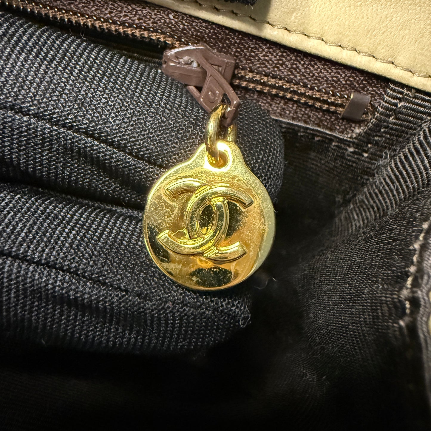 Lambskin Half Moon Flap, Beige, GHW