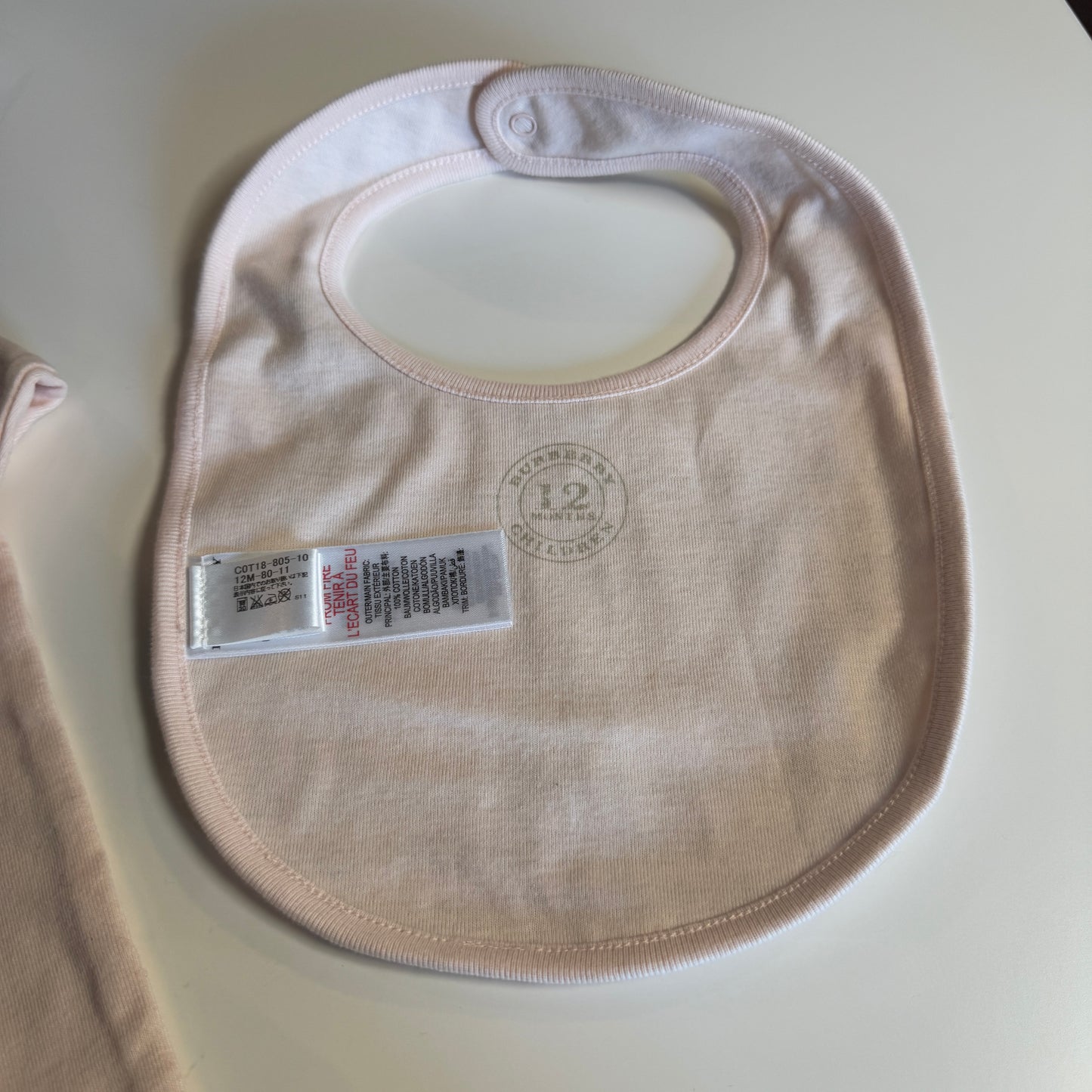 Burberry Children Onesie, Bib, & Hat Set