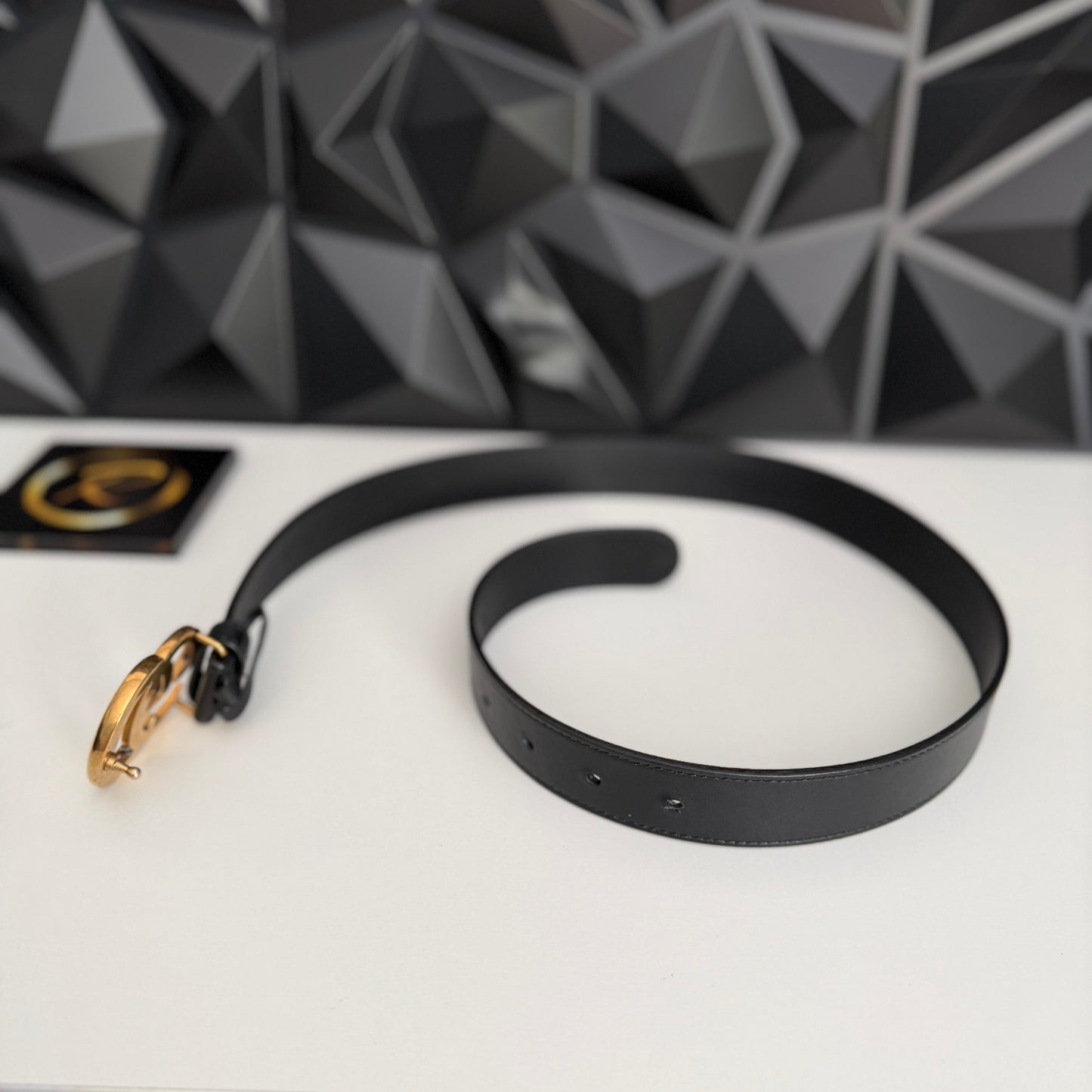 Gucci Marmont Leather Belt, Gold Hardware
