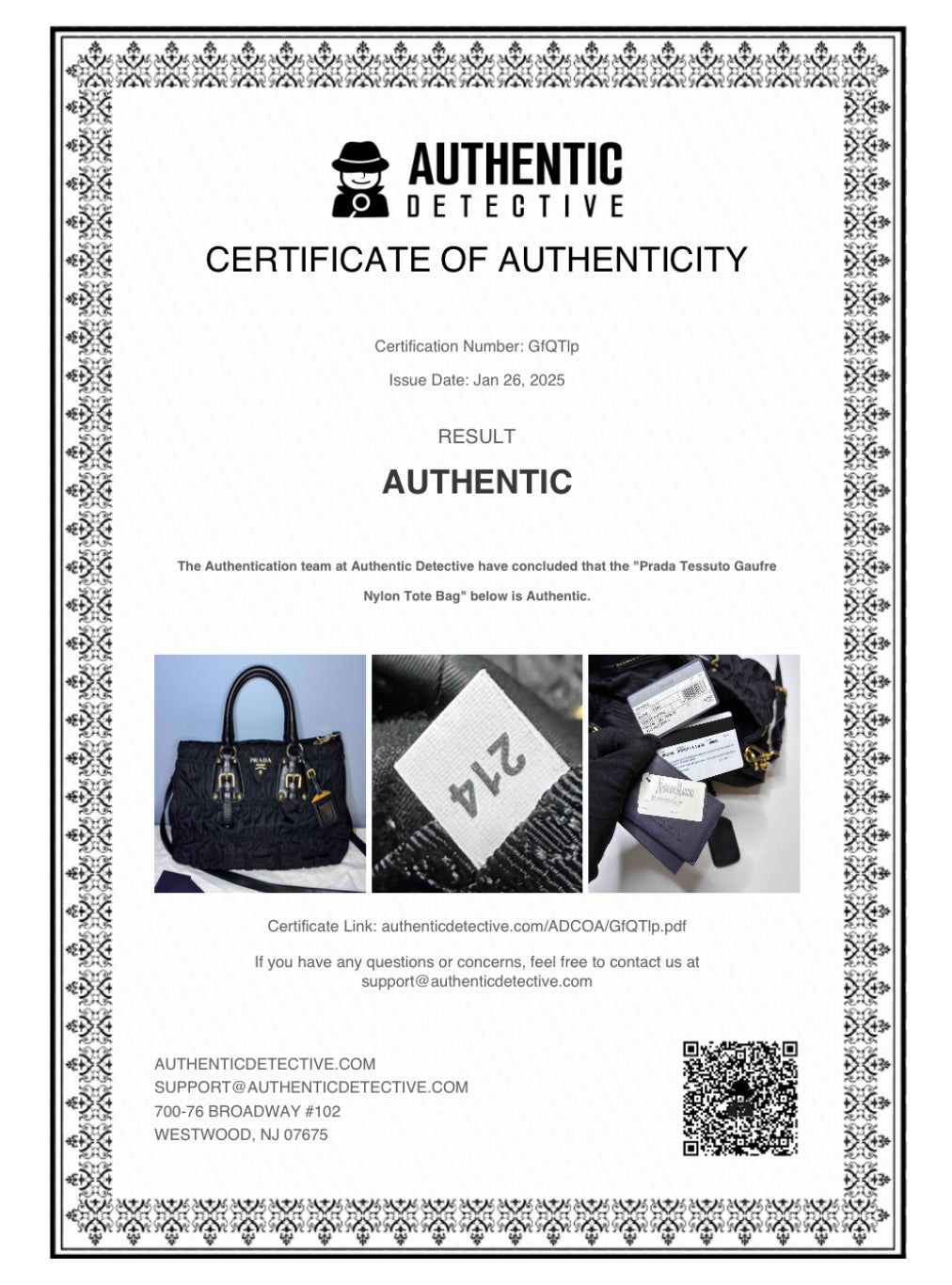 Prada Tessuto Nylon Gaufre 2-way