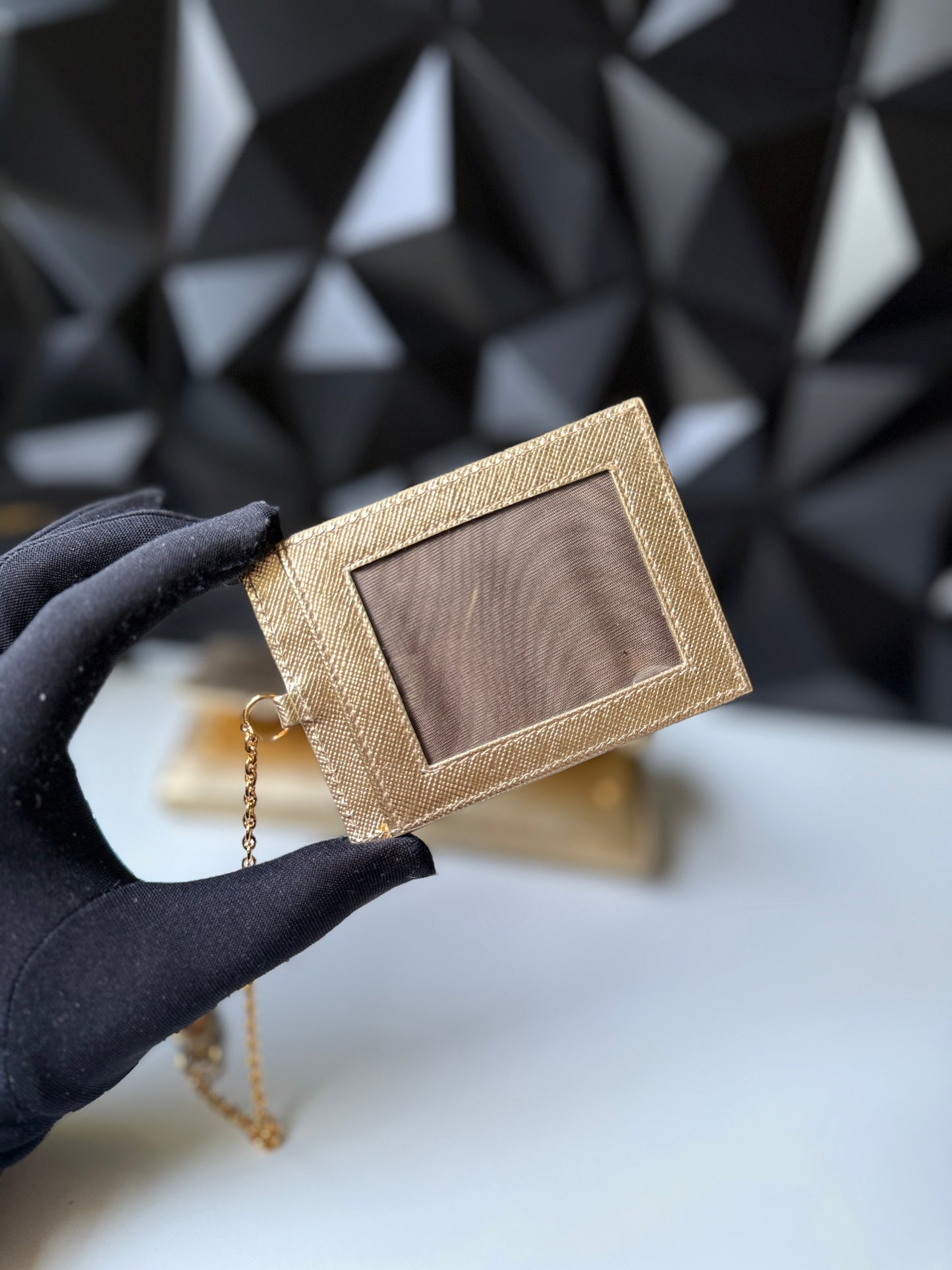 Prada Saffiano Leather Long Wallet – Gold