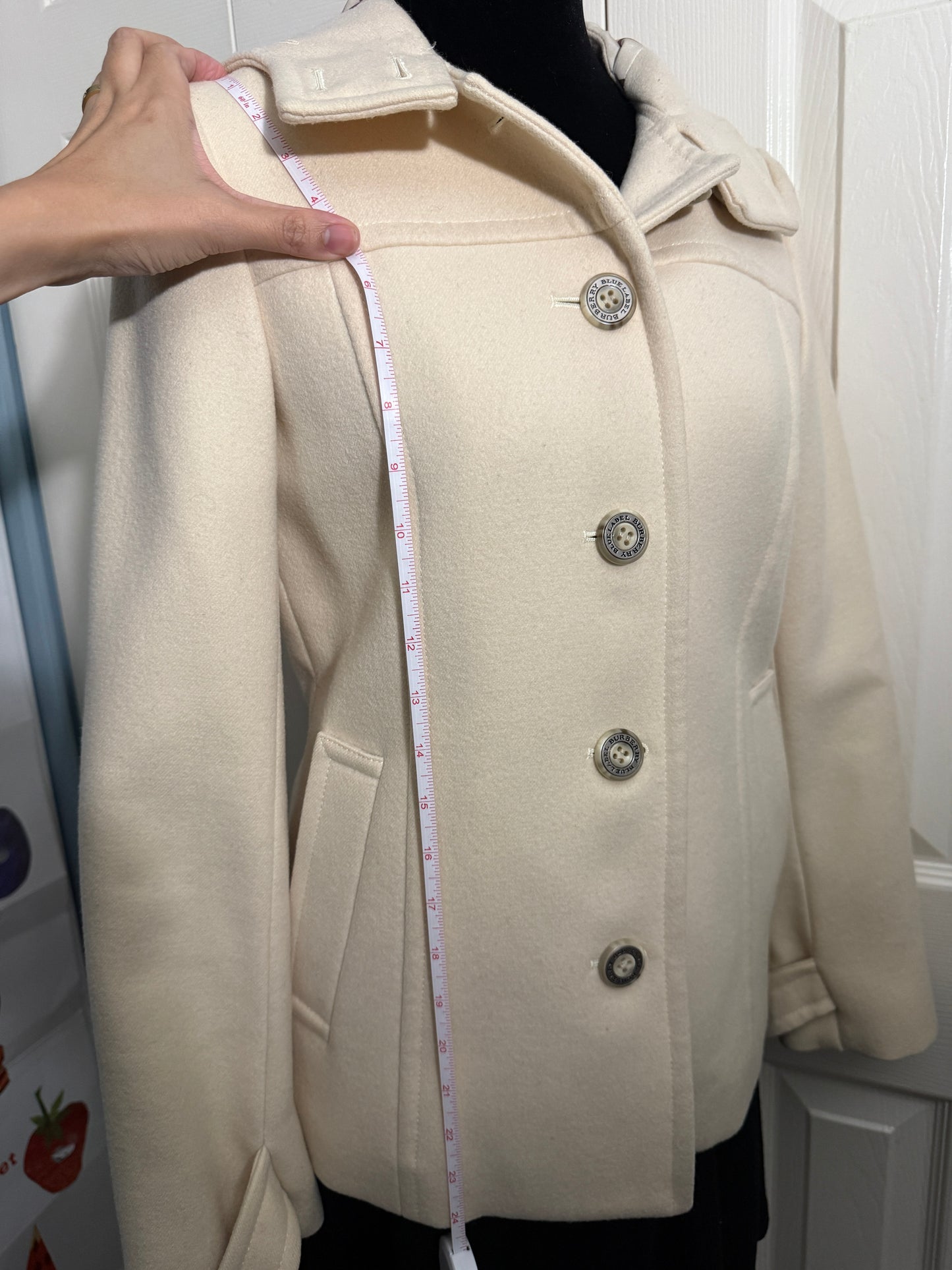 Burberry Blue Label Wool Trench Coat with Hoodie