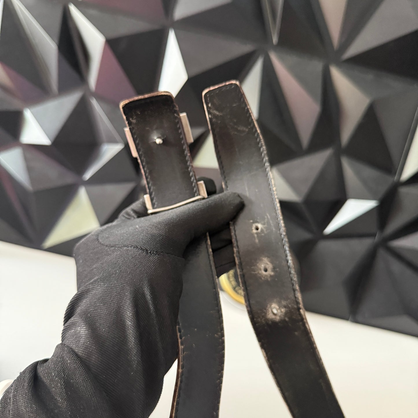 Hermès Constance H belt, reversible in black and tan