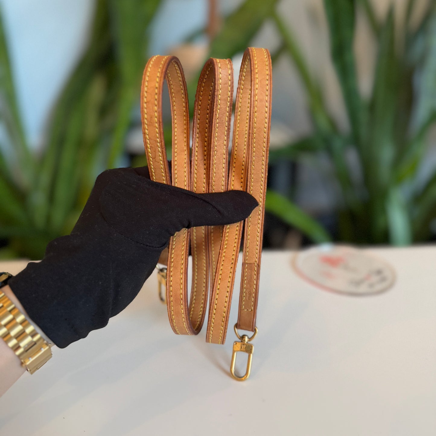Louis Vuitton Pochette Accessoires w/ long vachetta strap