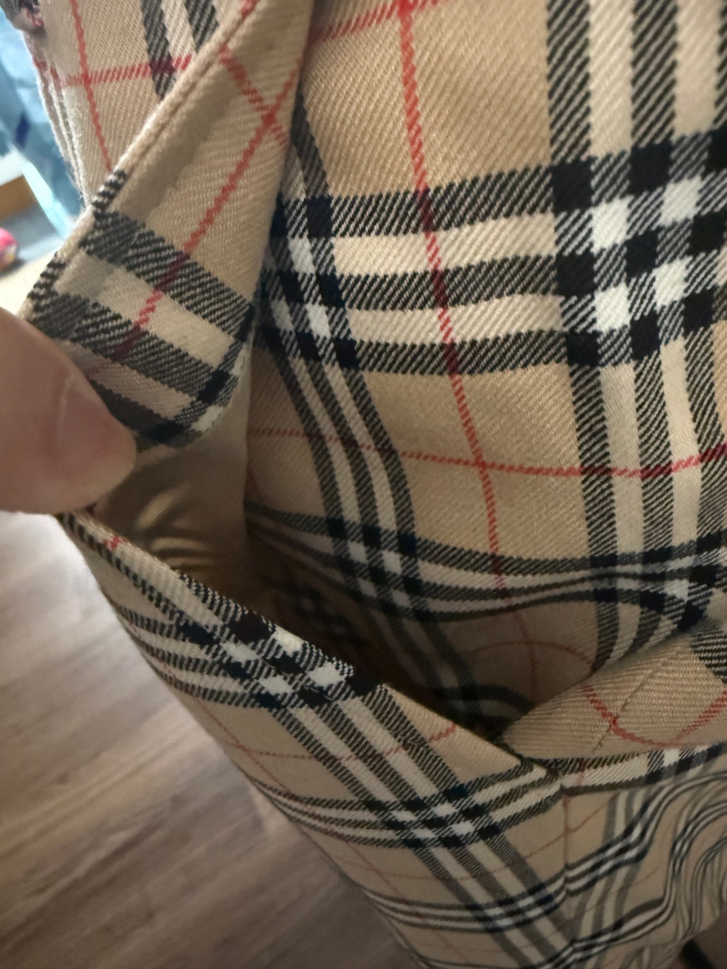 Burberry Gold Plaid Pants