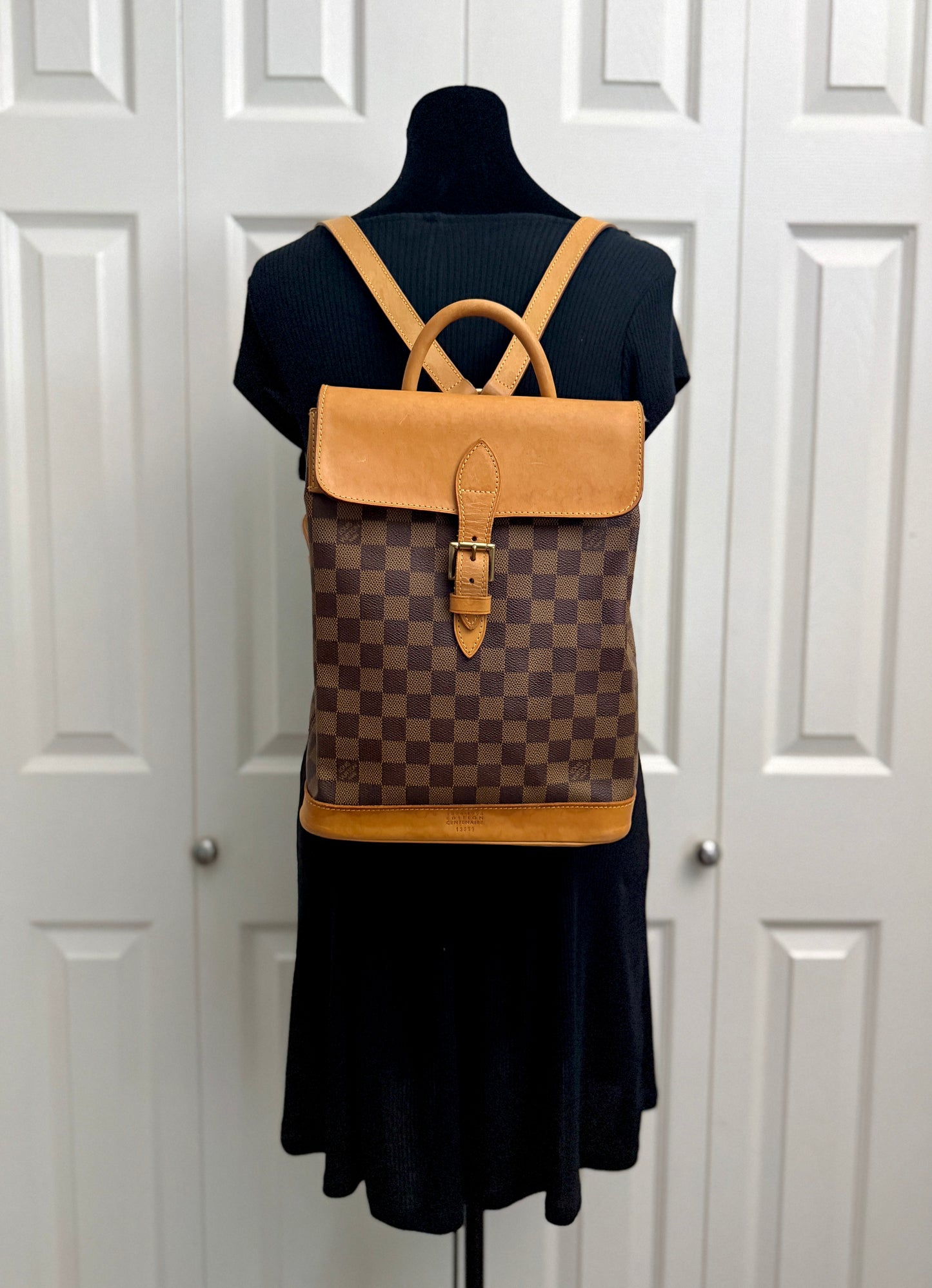 Limited Edition 100th Anniversary Centenaire Damier Ebene Soho backpack