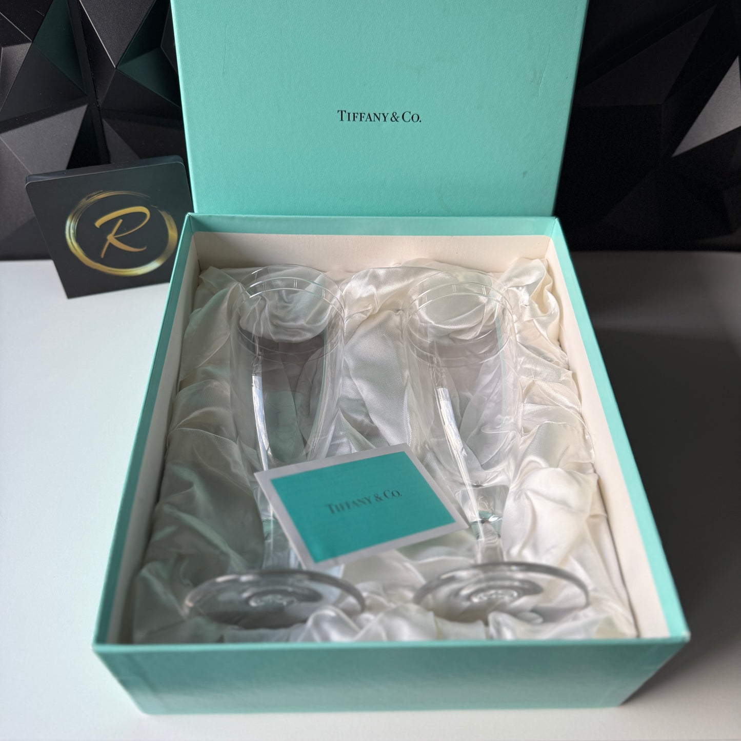 Tiffany & Co. Atlas Pilsner glasses in clear crystal - Brand New with Box