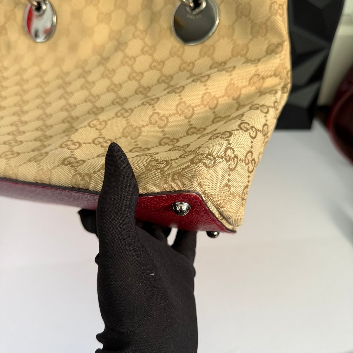 Gucci Canvas Eclipse Tote / Shoulder Bag