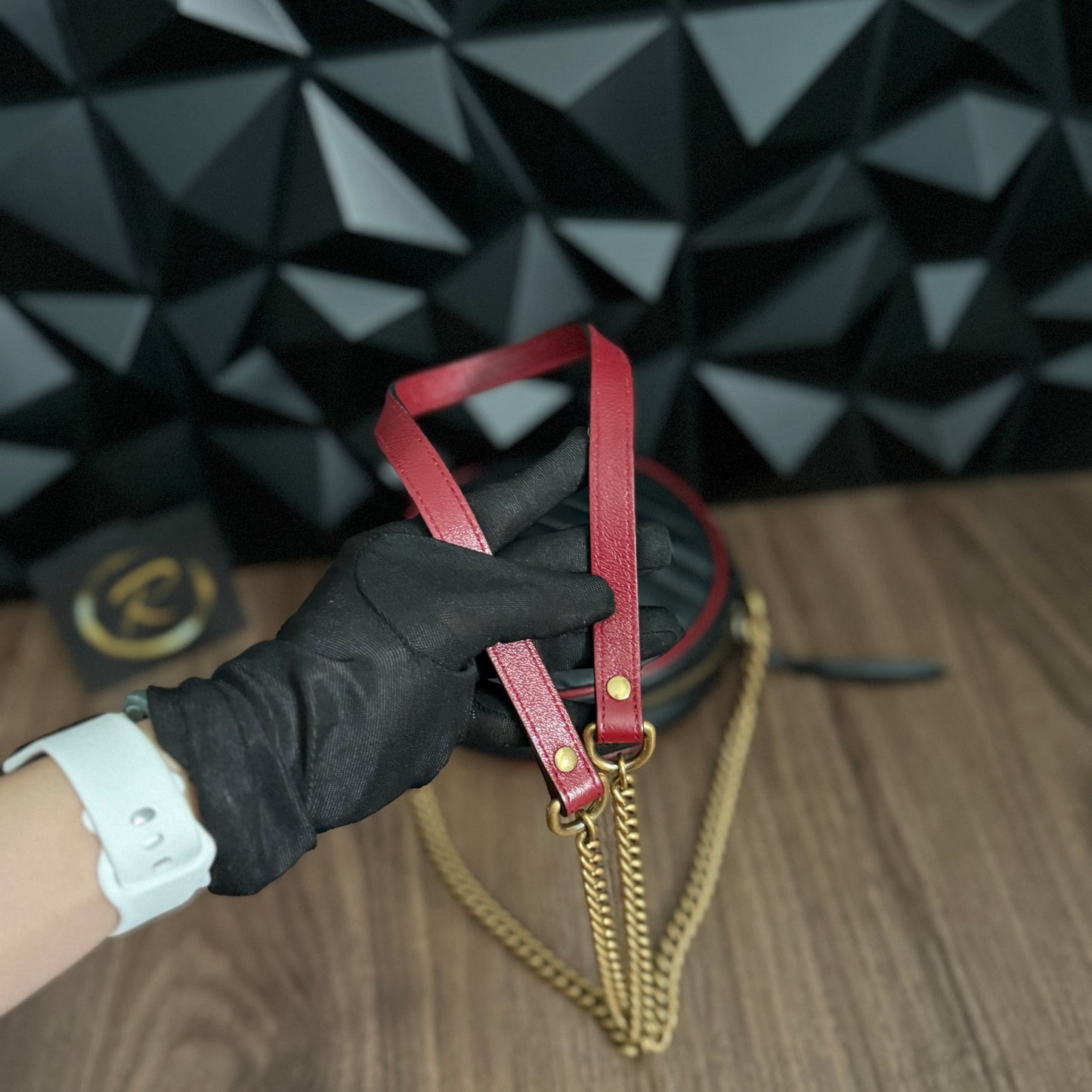 Gucci Marmont Mini Round Shoulder Bag (Matelassé leather)