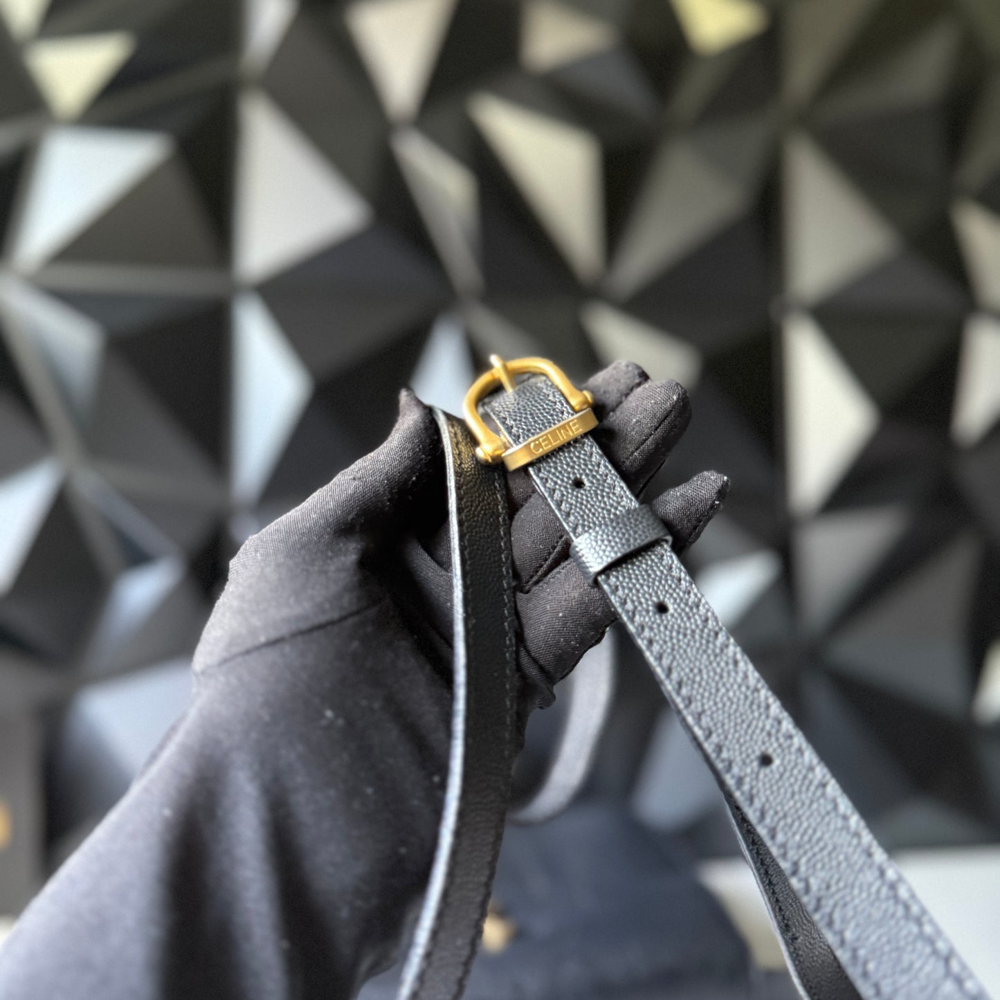 Vintage Celine Black Leather Bag