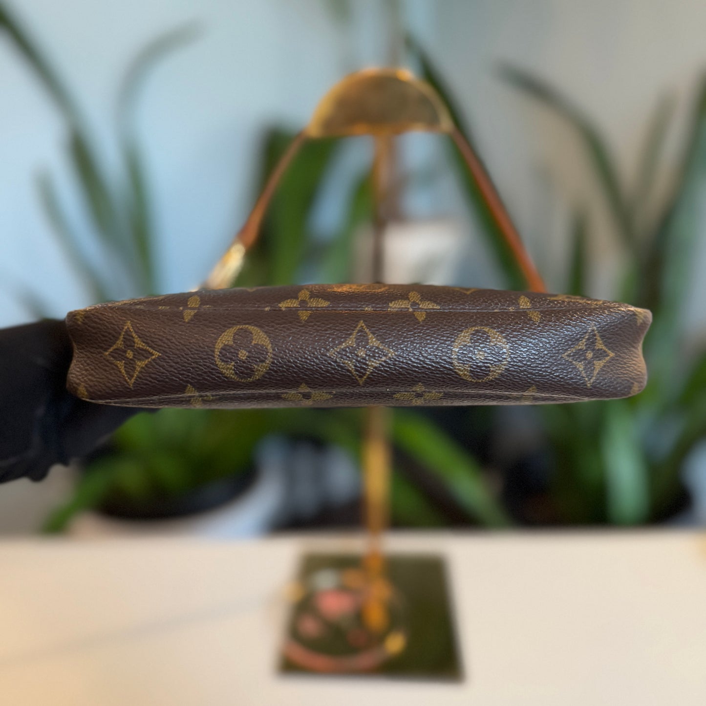 Louis Vuitton Pochette Accessoires w/ long vachetta strap