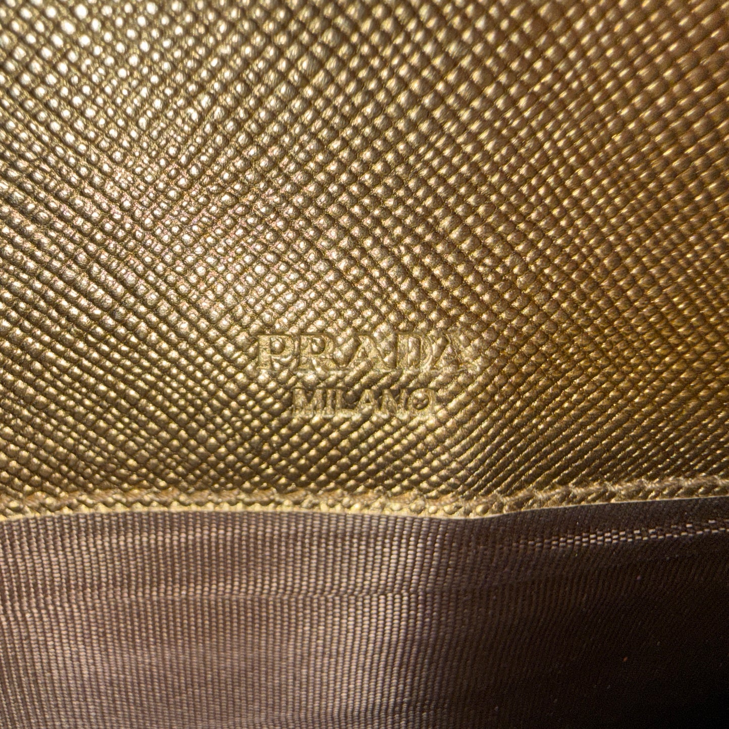 Prada Saffiano Leather Long Wallet – Gold