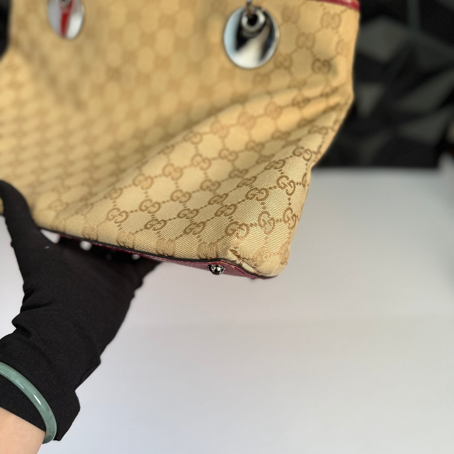 Gucci Canvas Eclipse Tote / Shoulder Bag