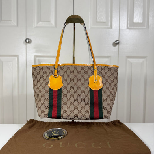 Gucci Sherry Line Canvas Tote Bag, Small
