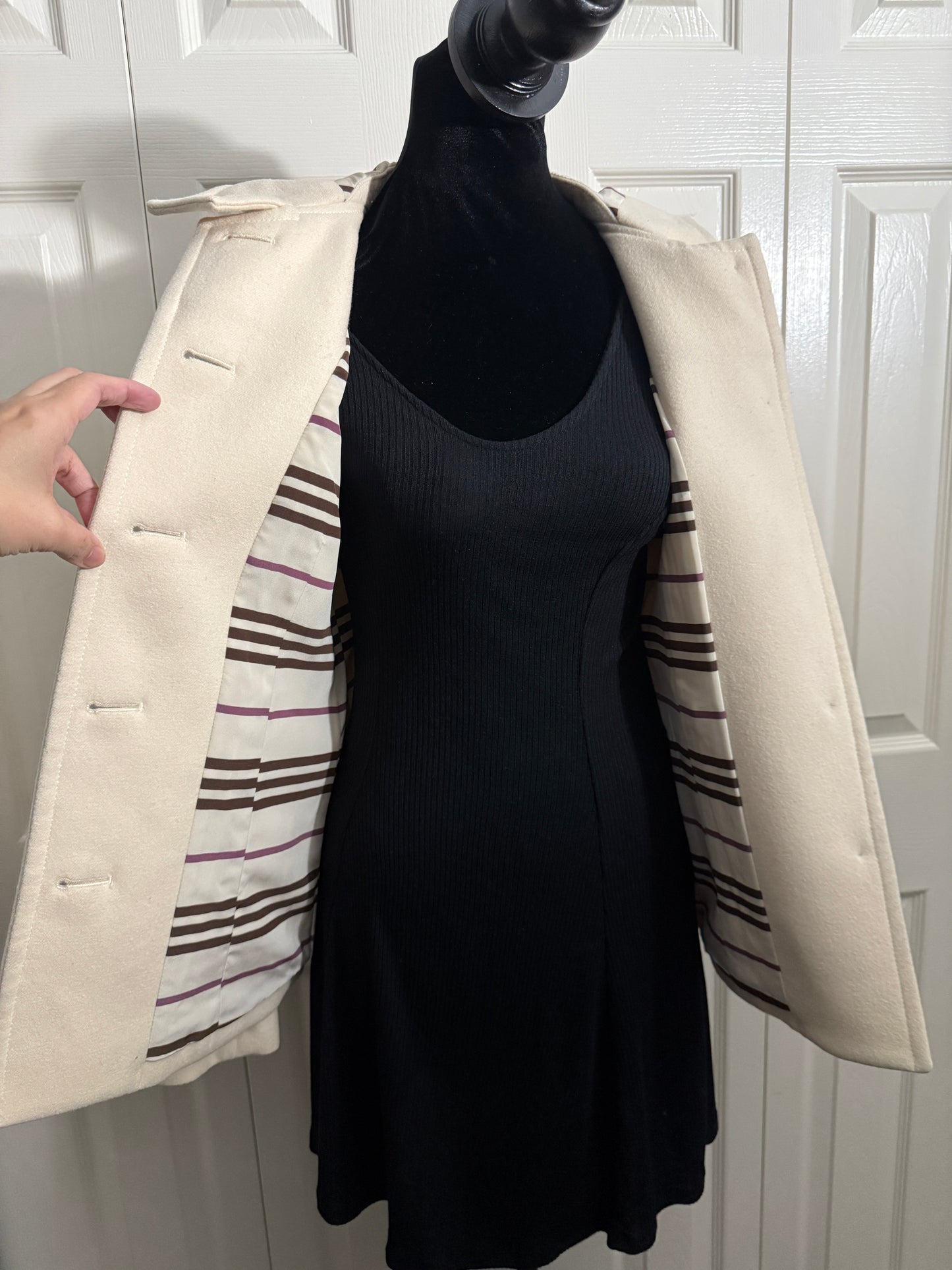 Burberry Blue Label Wool Trench Coat with Hoodie