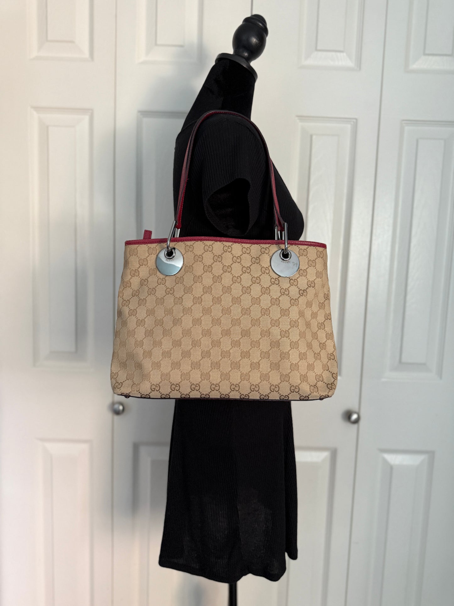 Gucci Canvas Eclipse Tote / Shoulder Bag