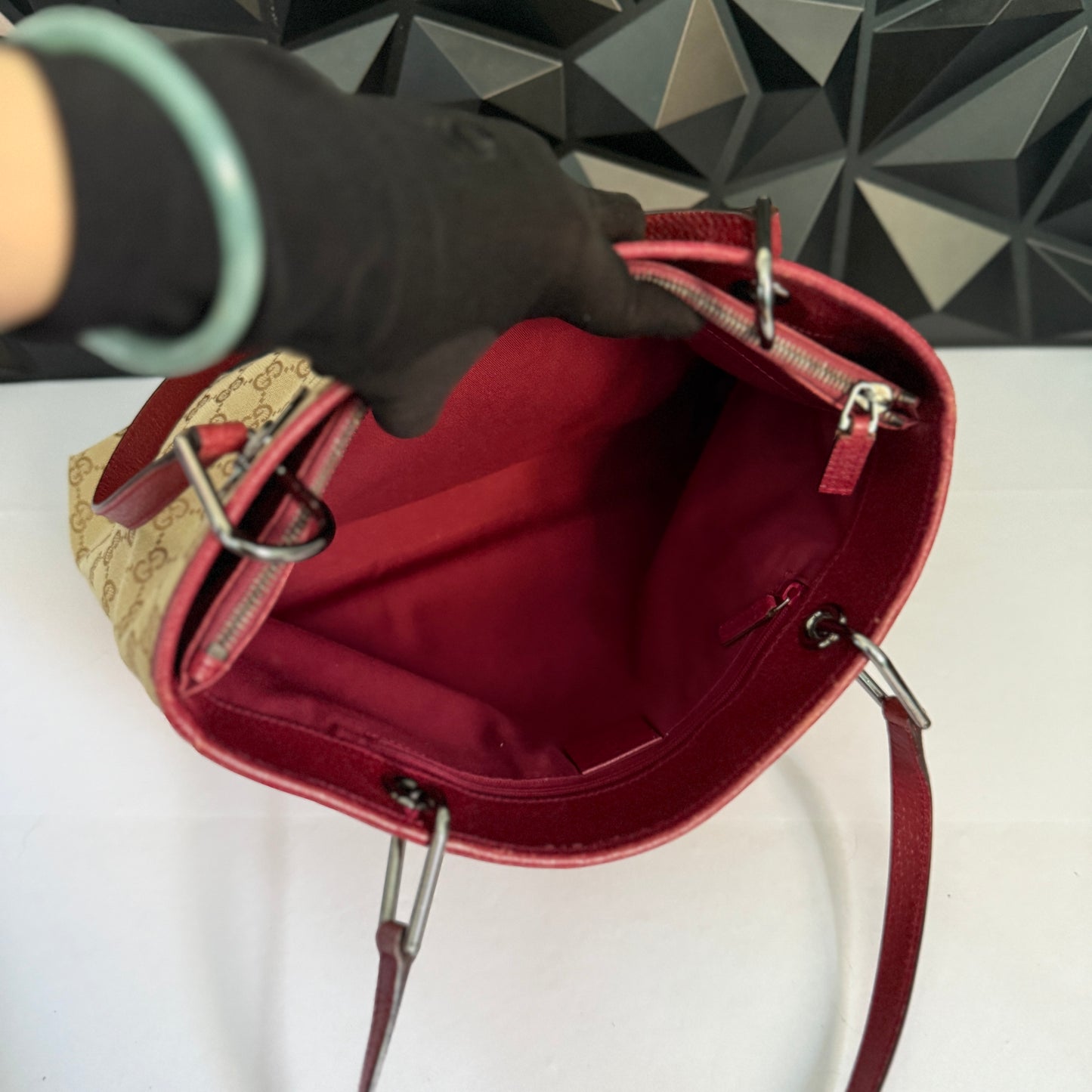 Gucci Canvas Eclipse Tote / Shoulder Bag