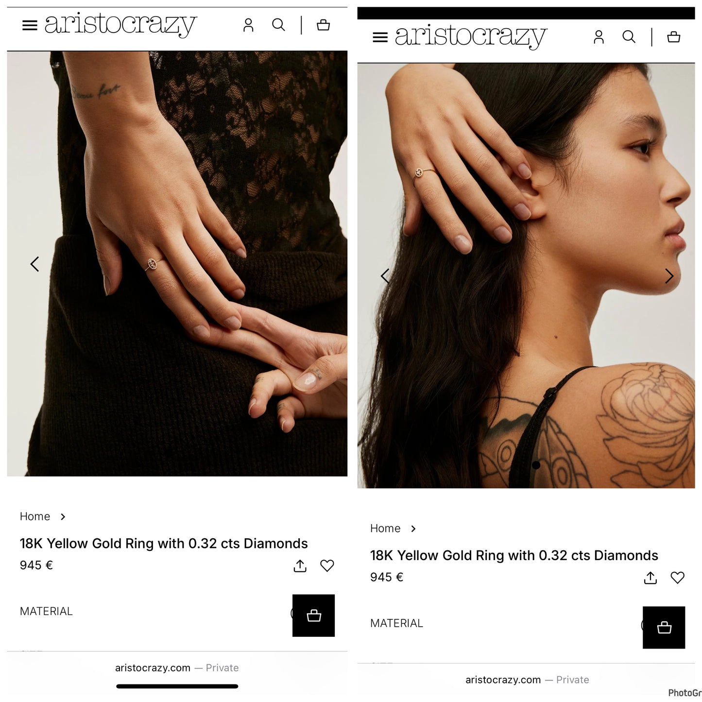 Original Aristocrazy Solid 18K Yellow Gold Ring with 0.32 cts Natural Diamonds