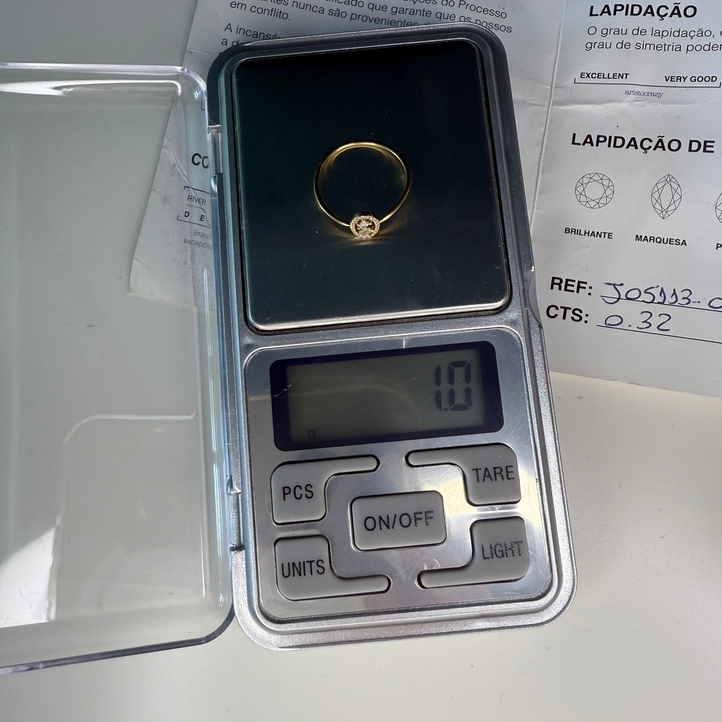 Original Aristocrazy Solid 18K Yellow Gold Ring with 0.32 cts Natural Diamonds